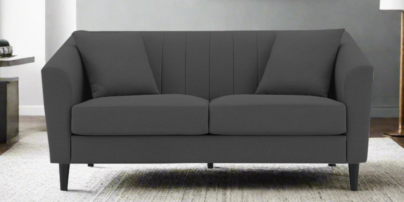 Polon Fabric 2 Seater Sofa In Stone Grey Colour - Febonic Living
