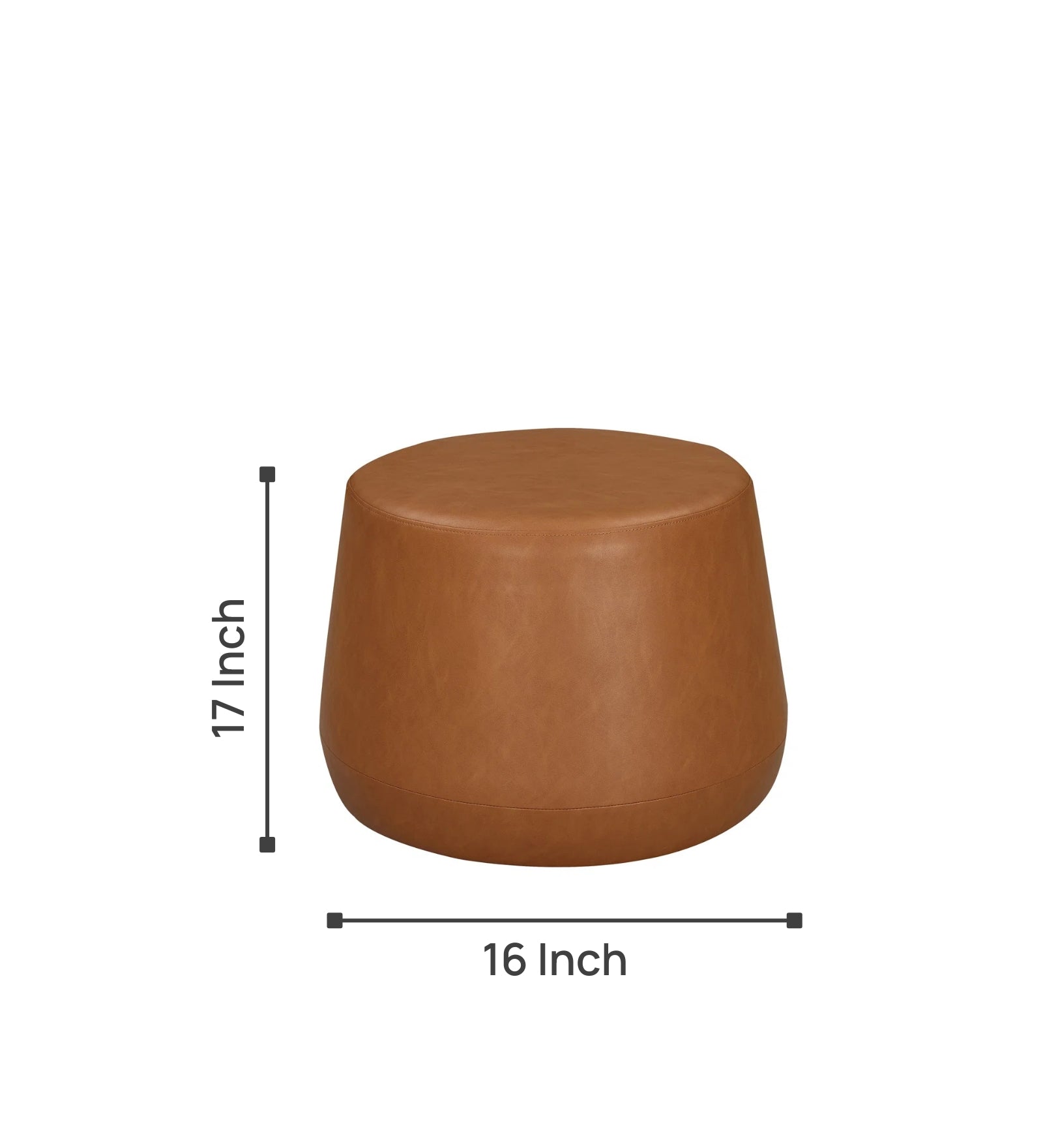 Grass Leatherette Pouffe In Cinnamon Brown Colour - Febonic Living