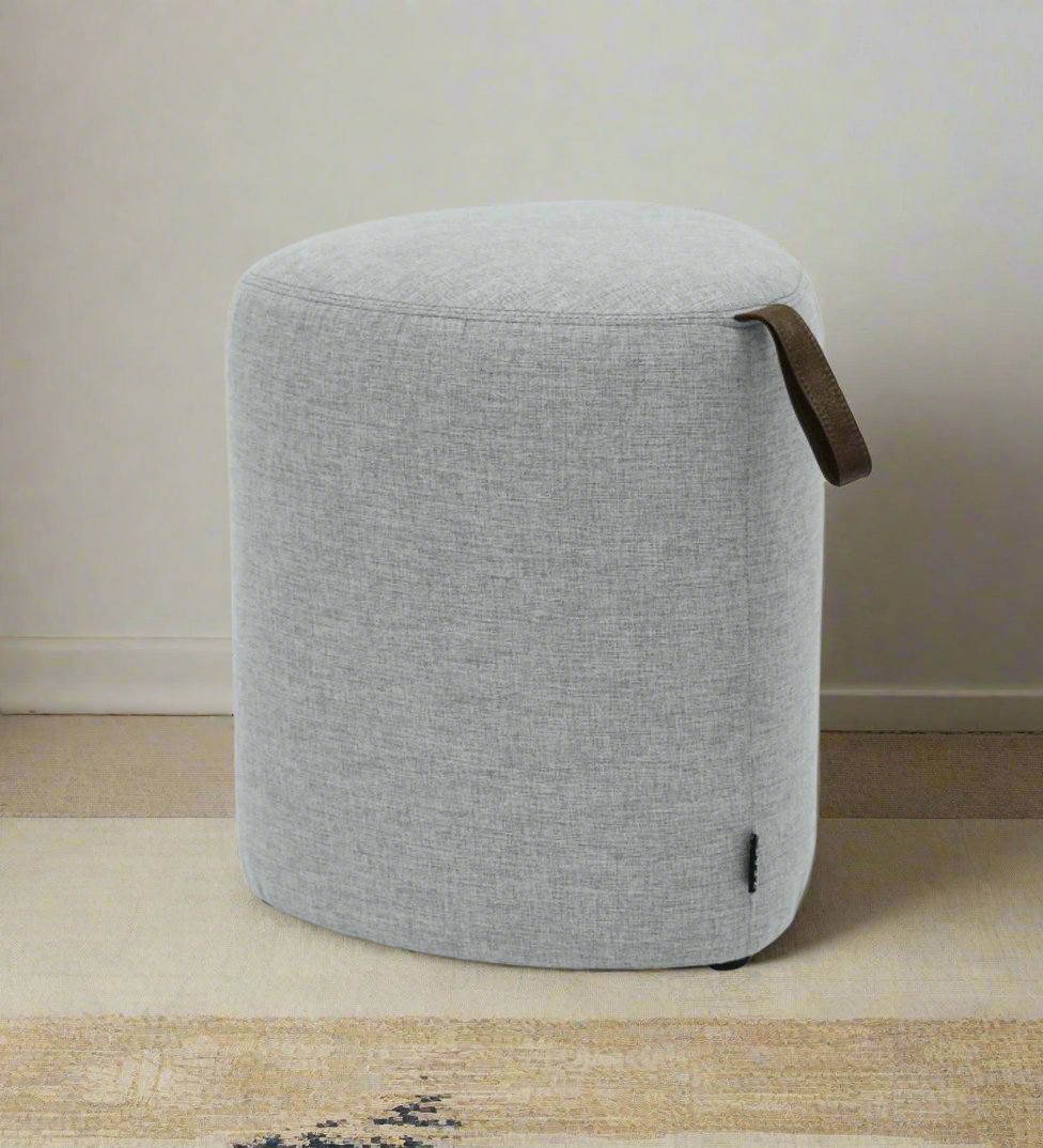 Pool Fabric Pouffe In Lit Grey Colour - Febonic Living