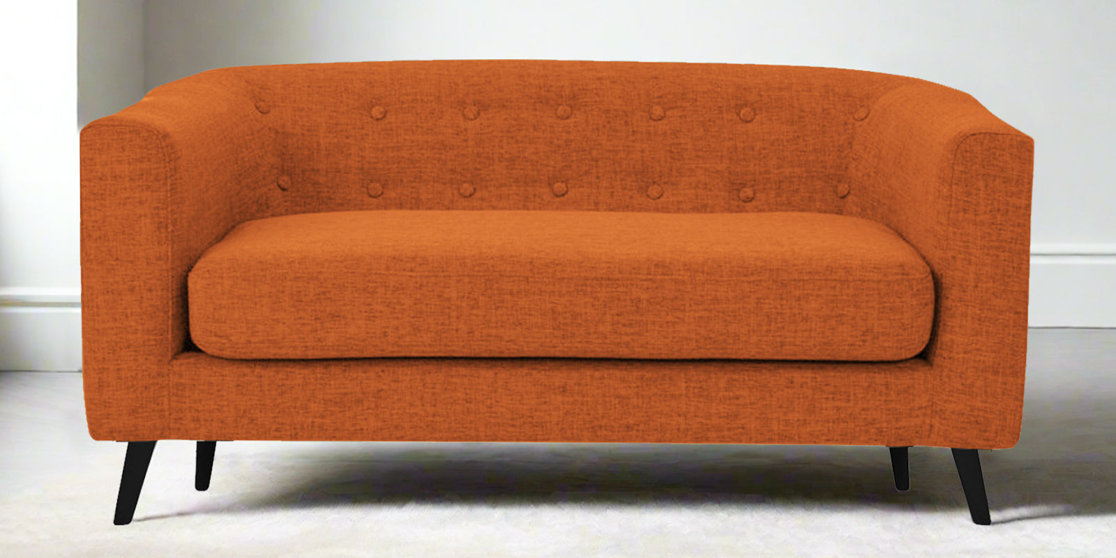 Casper Fabric 2 Seater Sofa In Vivid Orange Colour - Febonic Living