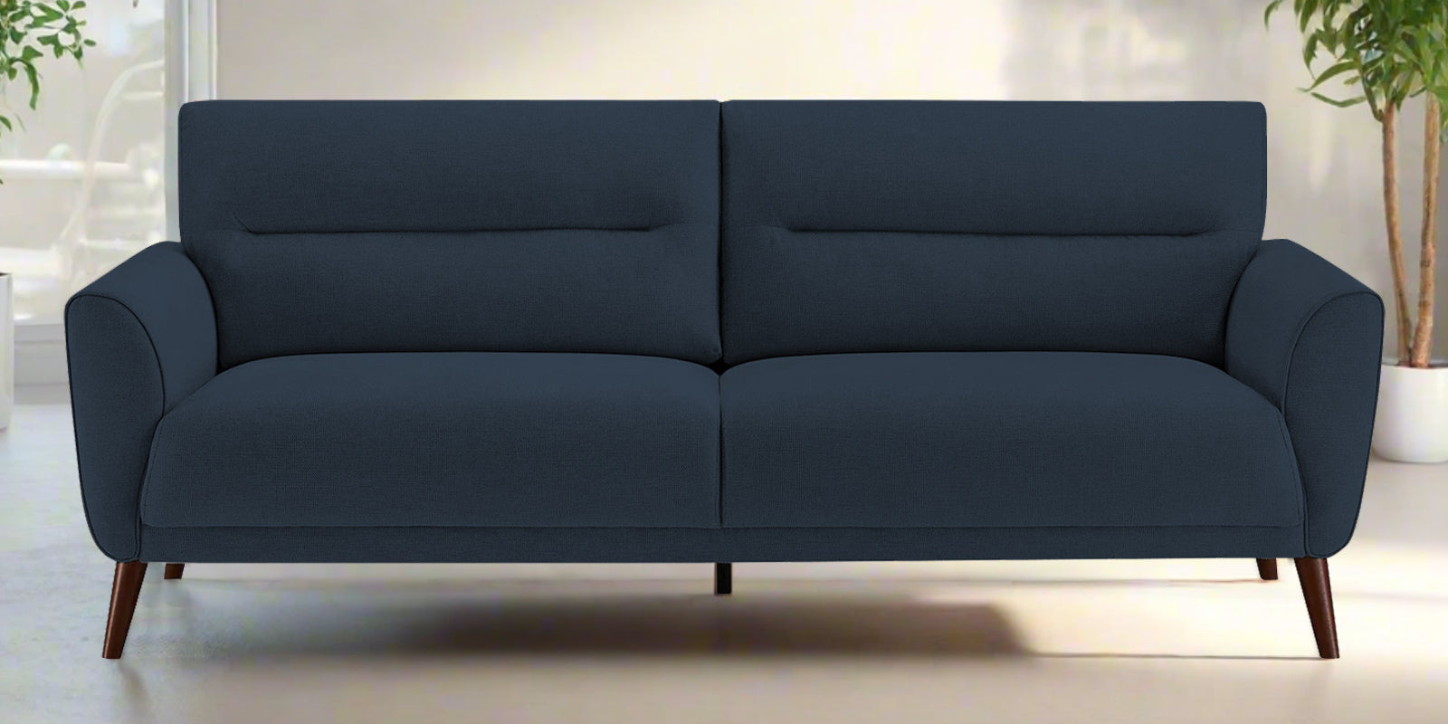 Castro Fabric 3 Seater Sofa In Denim Blue Colour - Febonic Living