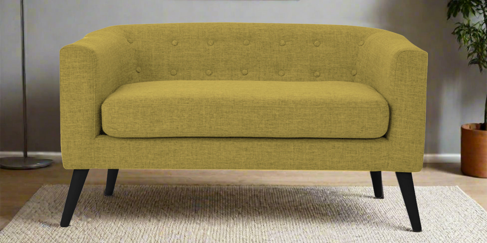 Casper Fabric 2 Seater Sofa In Parrot Green Colour - Febonic Living