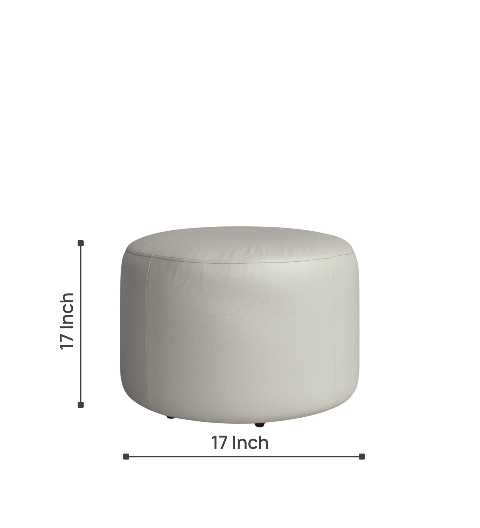 Danva Leatherette Pouffe In Light Grey Colour - Febonic Living
