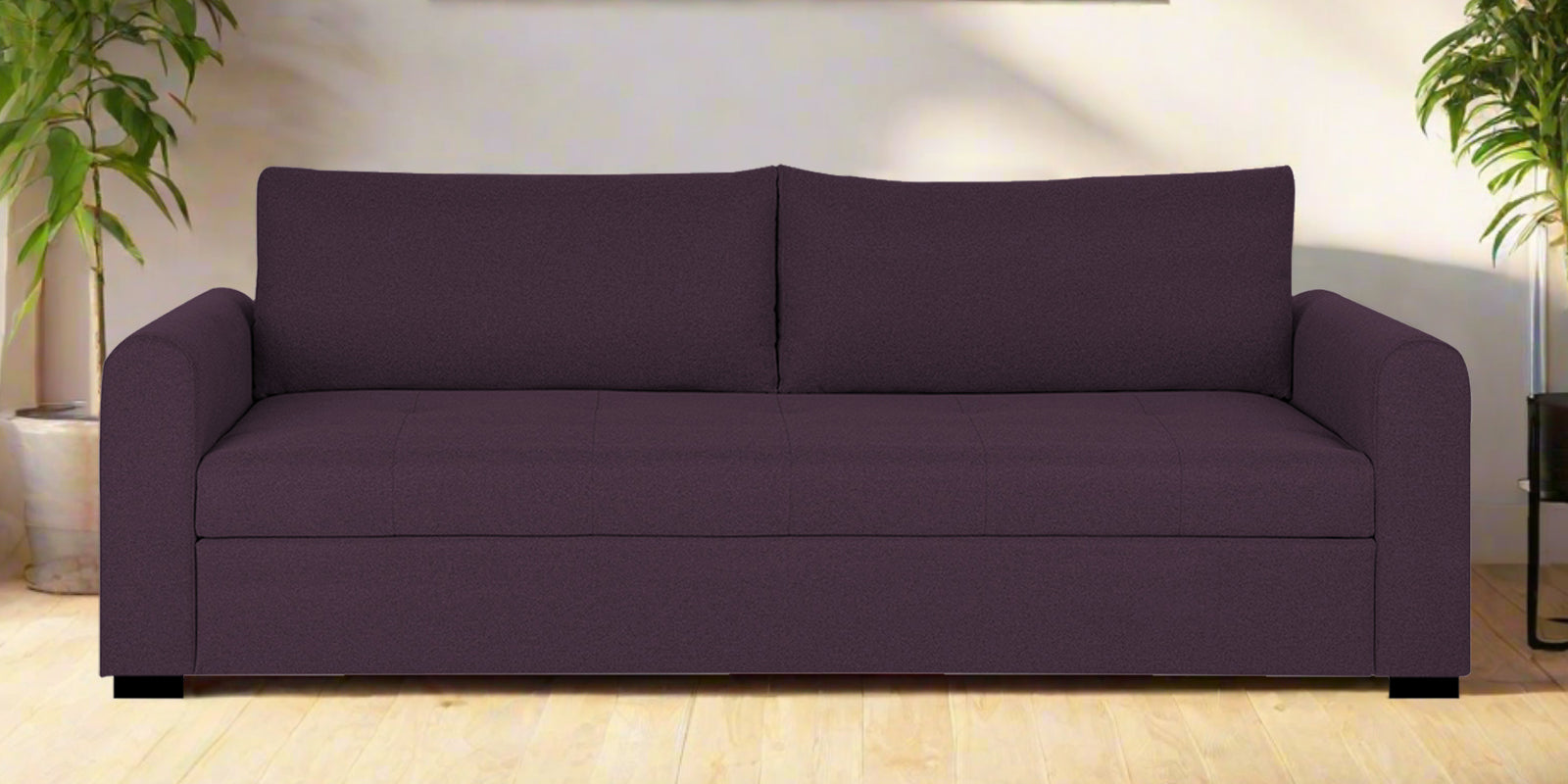 Sigma Fabric 3 Seater Sofa In Greek Purple Colour - Febonic Living
