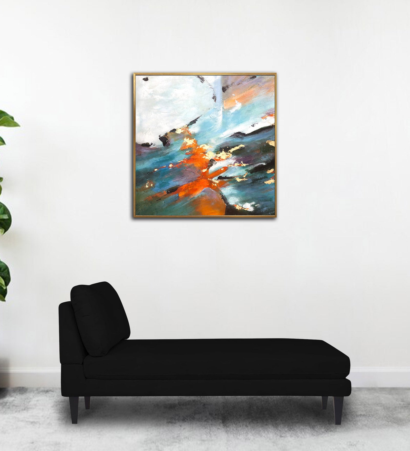 Nadia Fabric Armless Chaise Lounger In Zed Black Colour - Febonic Living