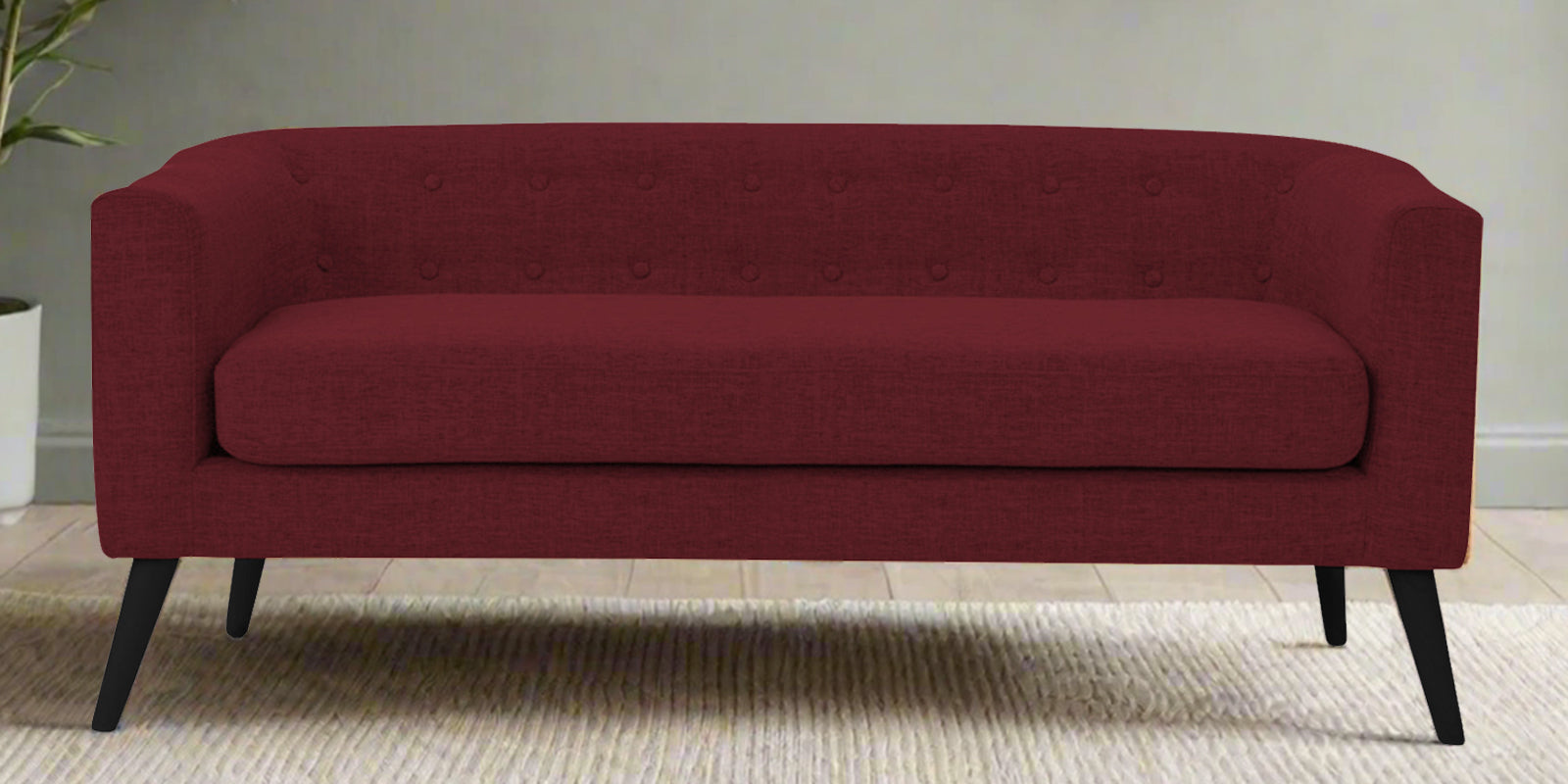 Casper Fabric 3 Seater Sofa In Blood Maroon Colour - Febonic Living