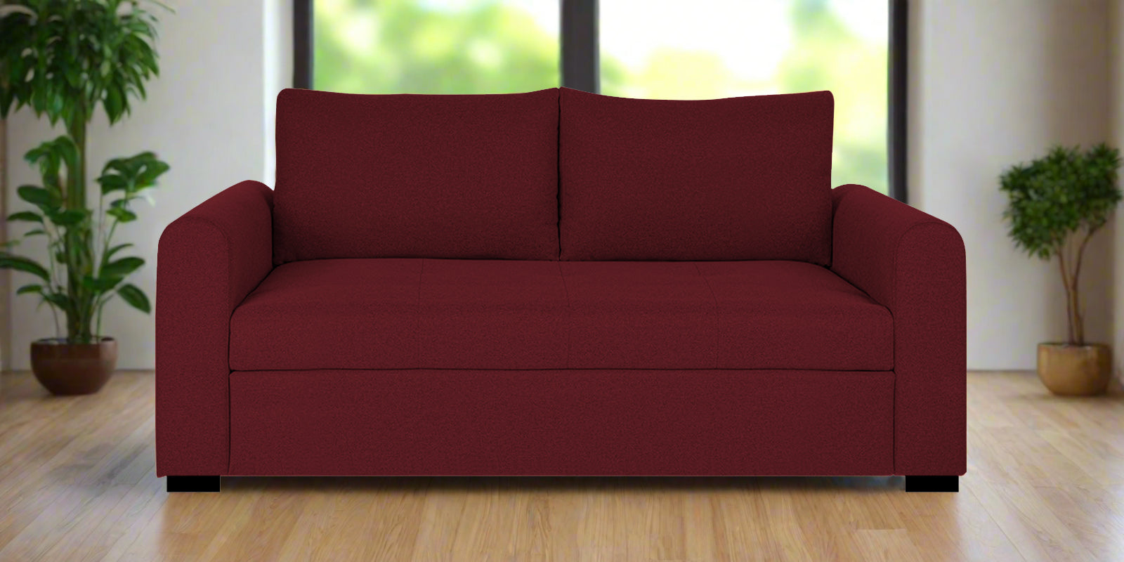 Sigma Fabric 2 Seater Sofa in Blood Maroon Colour