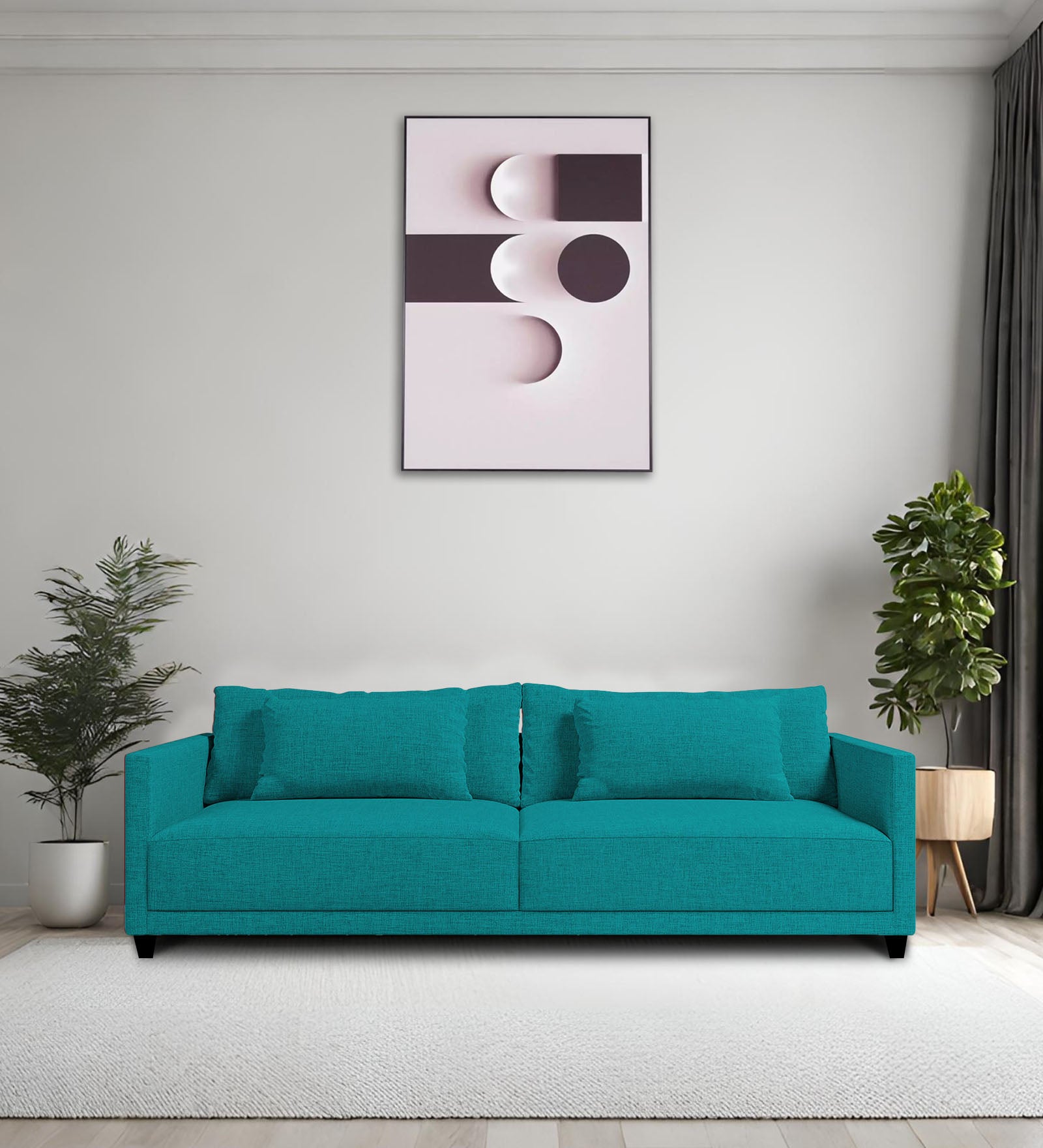 Teal Green Teal Blue Sofas Kera Fabric Seater Sofa In Sea Green Colour