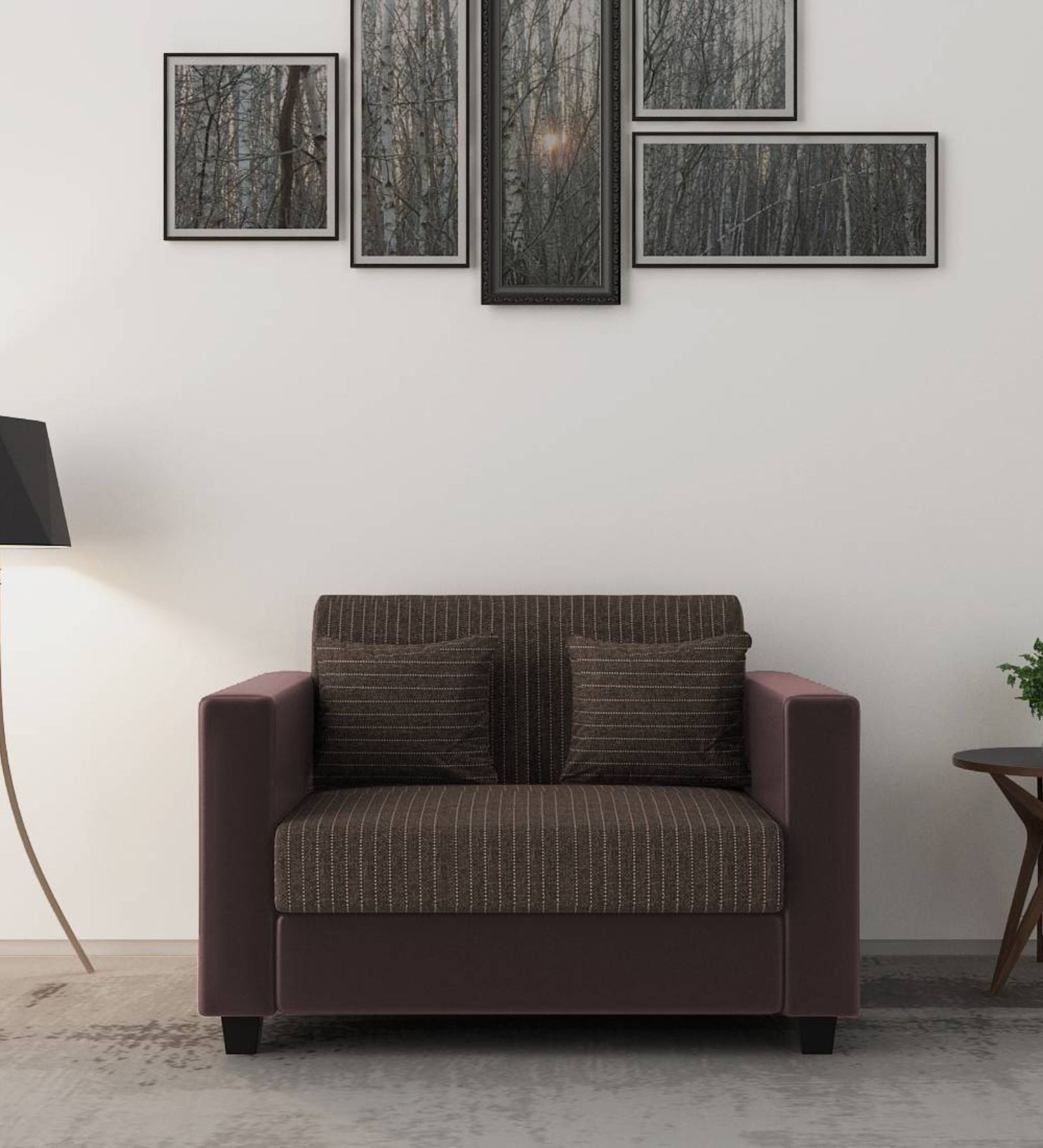 Baley Fabric 2 Seater Sofa In Lama Brown Colour - Febonic Living