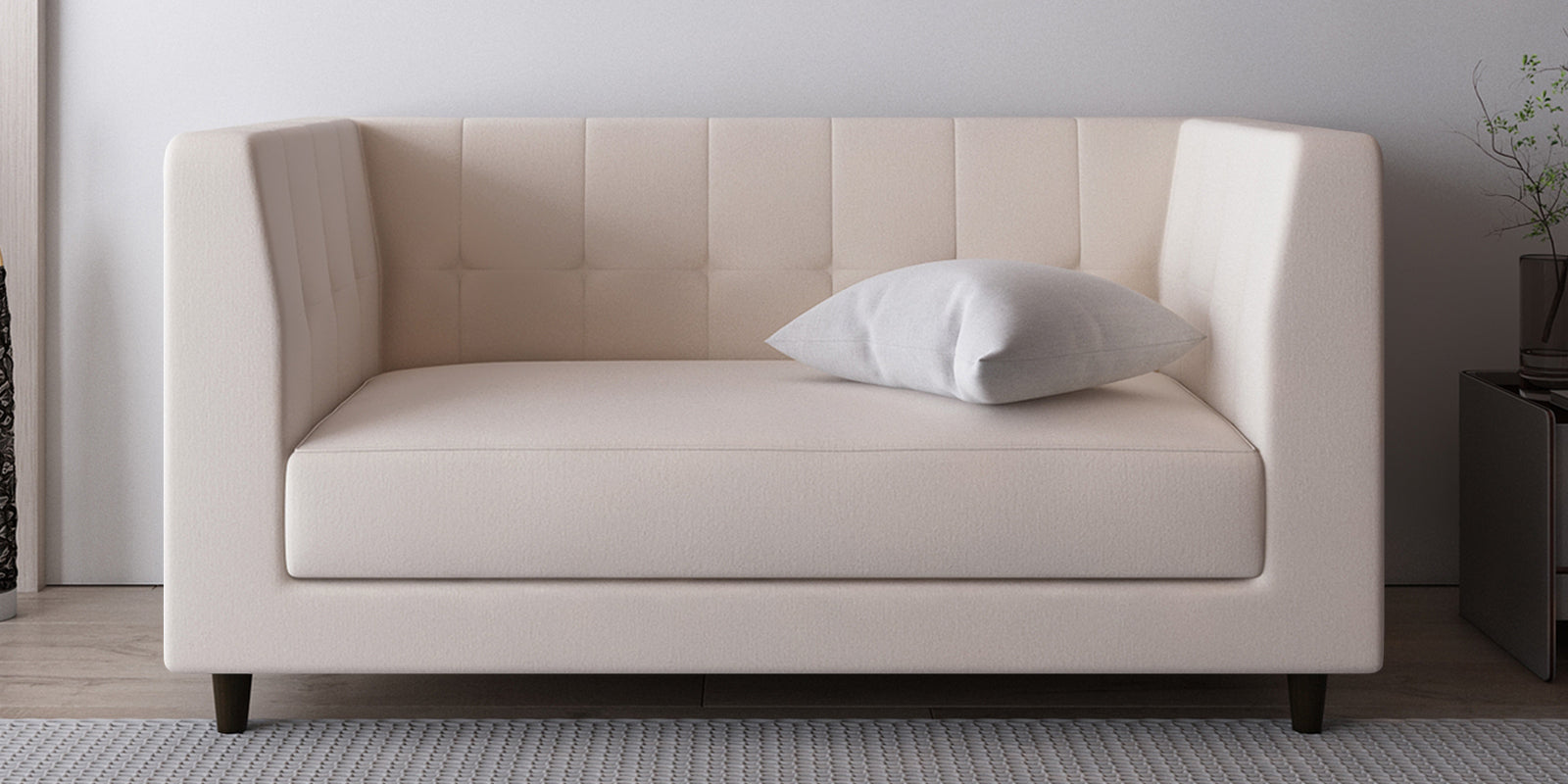 Braulia Velvet 2 Seater Sofa In Camel Beige Colour - Febonic Living