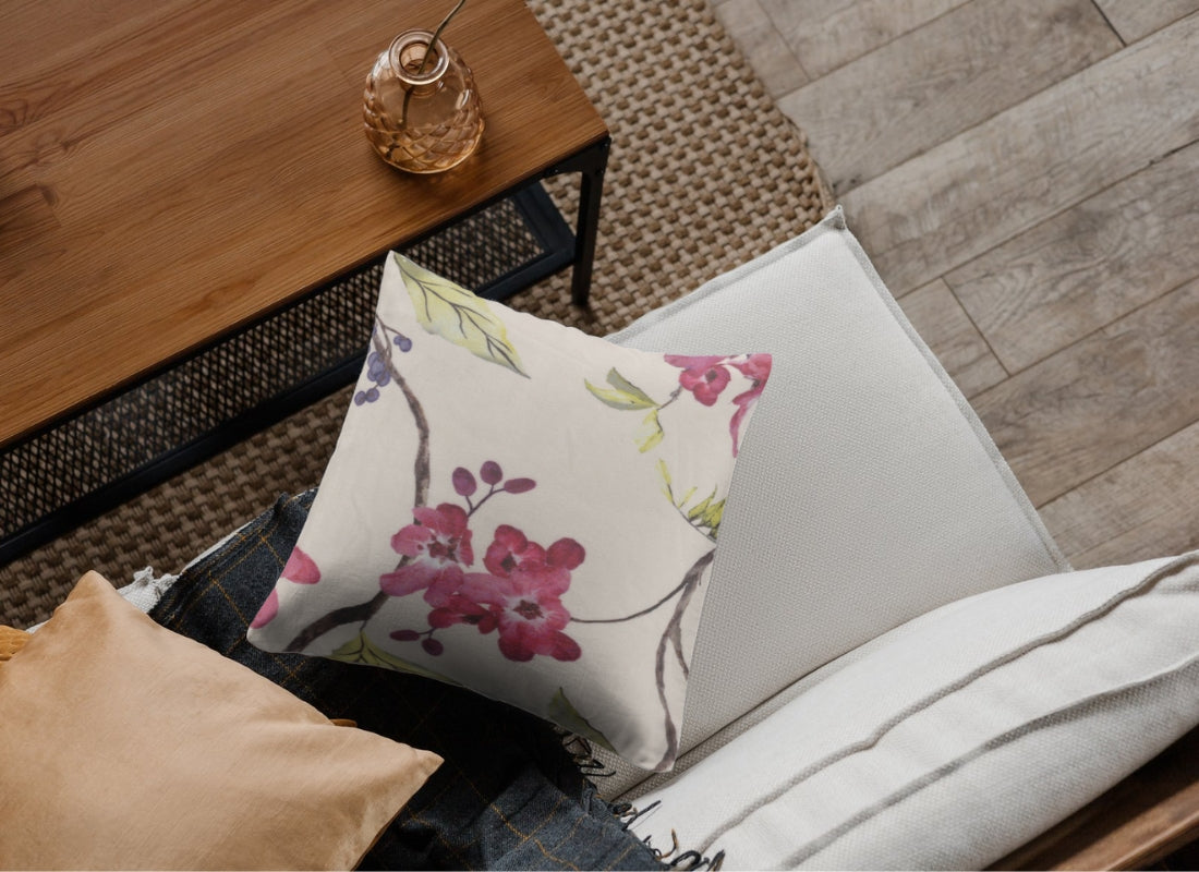 Velvet Digital Printed Fabric Floral Flower 102 Code - Febonic Living