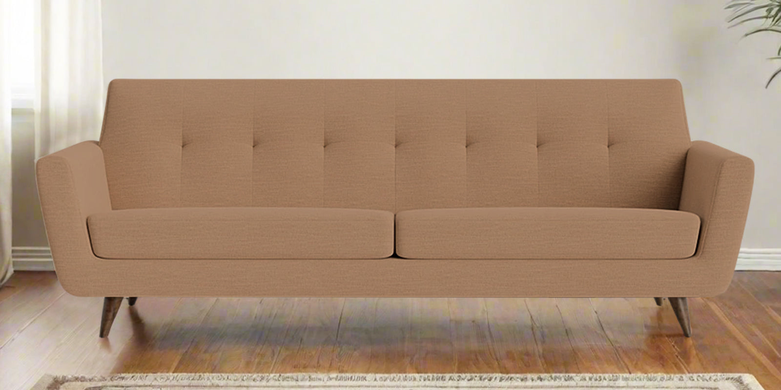 Jasmin Fabric 3 Seater Sofa In Cosmic Beige Colour - Febonic Living