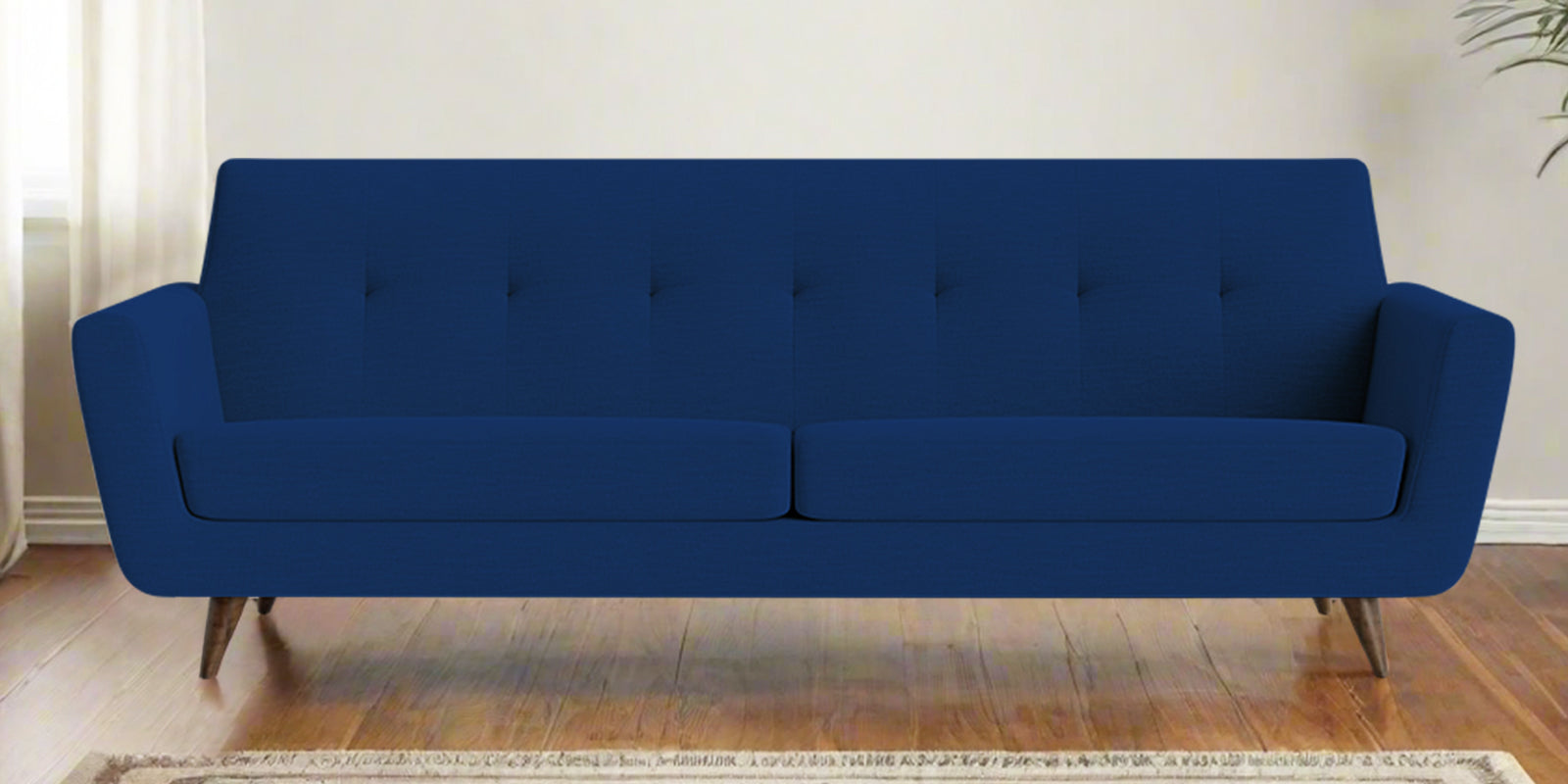 Jasmin Fabric 3 Seater Sofa In Royal Blue Colour - Febonic Living
