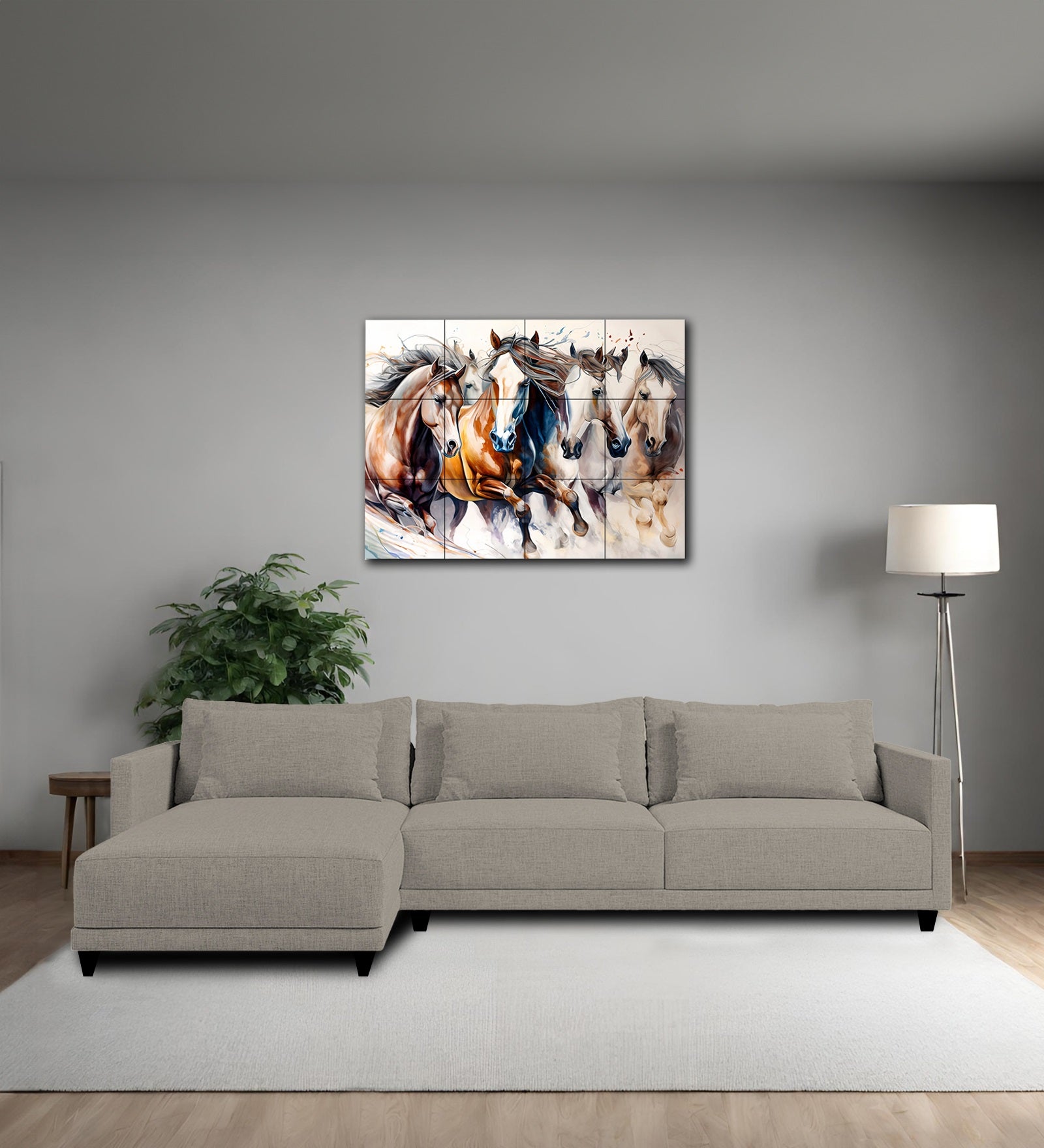 Kera Fabric RHS Sectional Sofa (3+Lounger) In Ash Grey Colour - Febonic Living