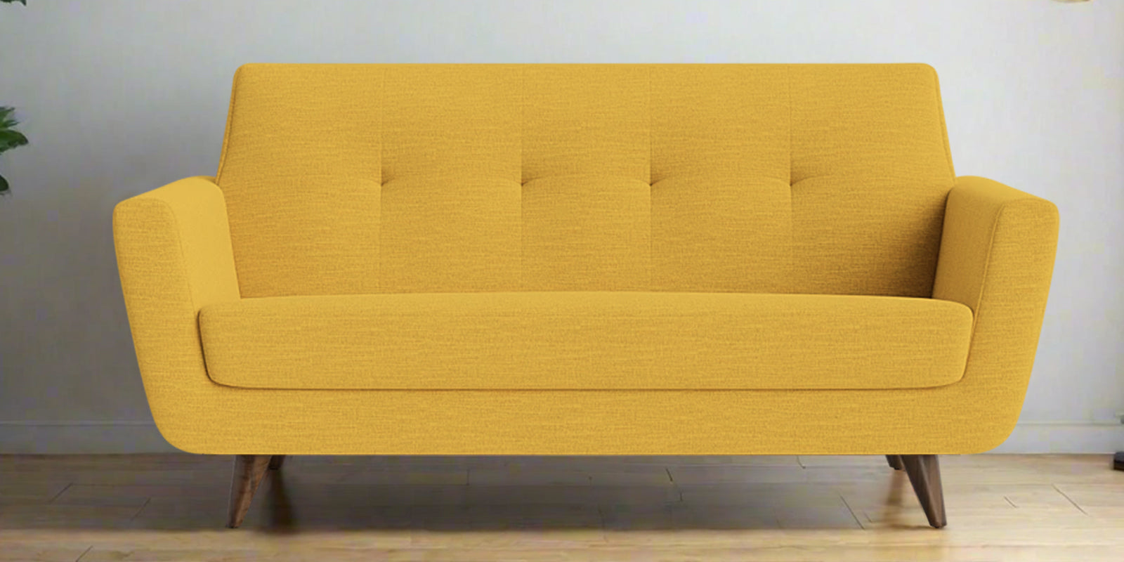 Jasmin Fabric 2 Seater Sofa In Bold Yellow Colour - Febonic Living