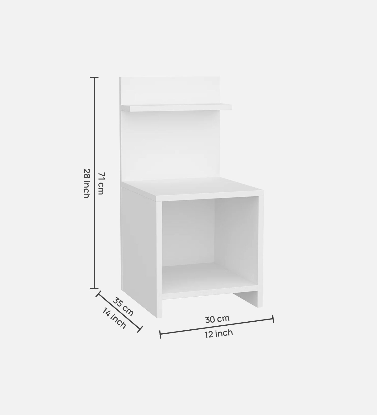 Ashir Bedside Table In Frosty White Finish - Febonic Living
