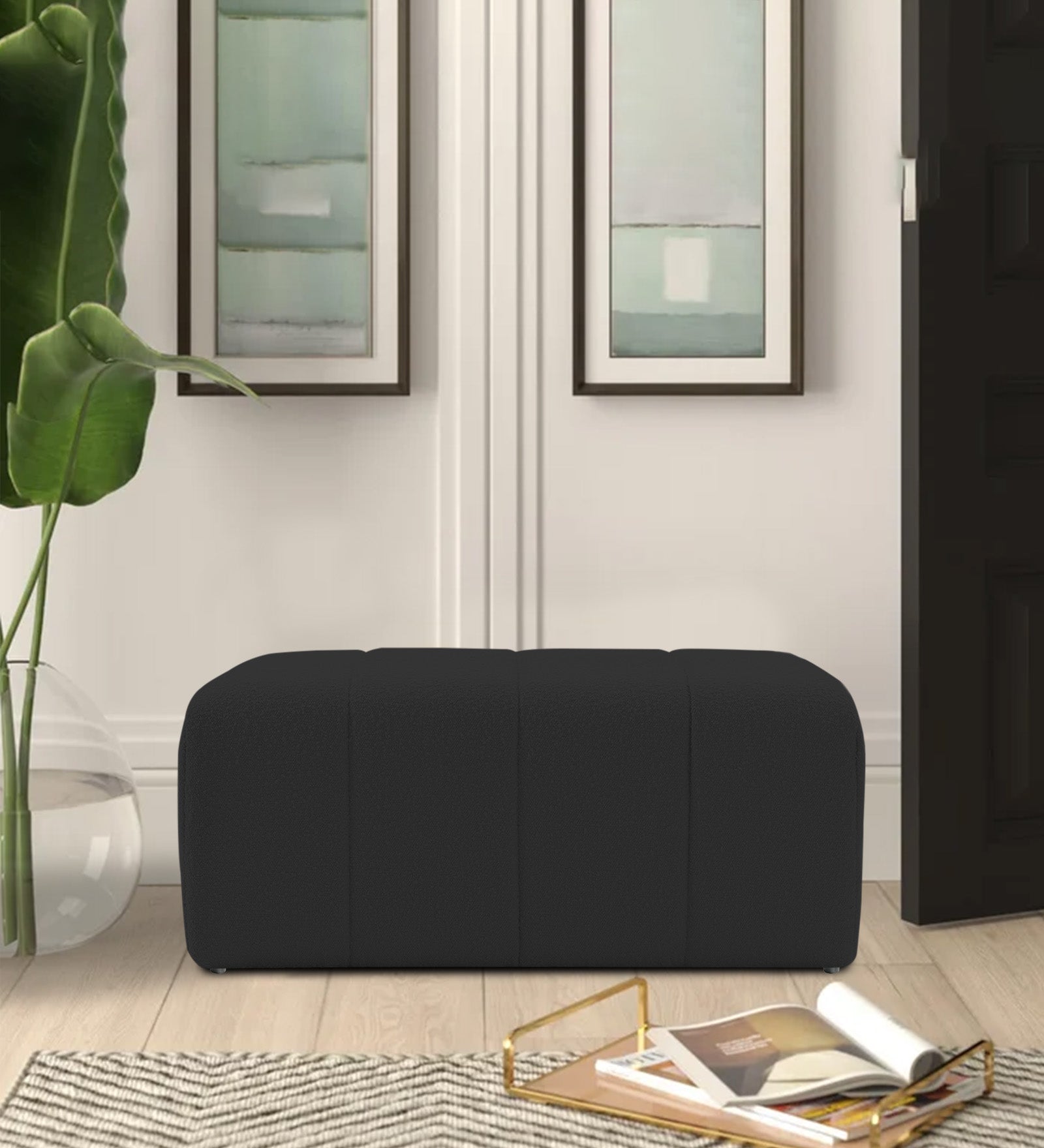 Lark Boucle Bench In Cloud Grey Colour - Febonic Living