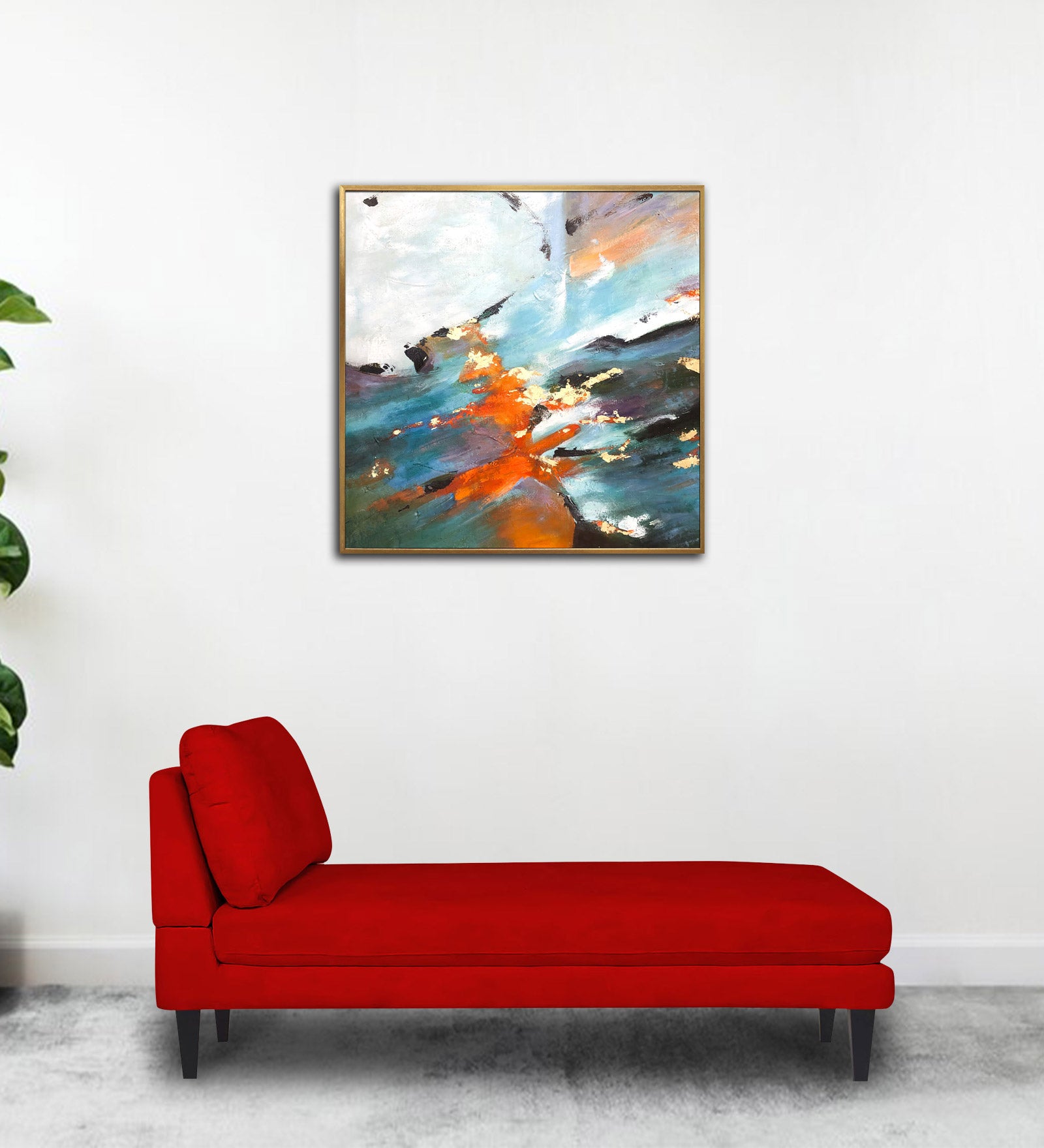 Nadia Fabric Armless Chaise Lounger In Ruby Red Colour - Febonic Living