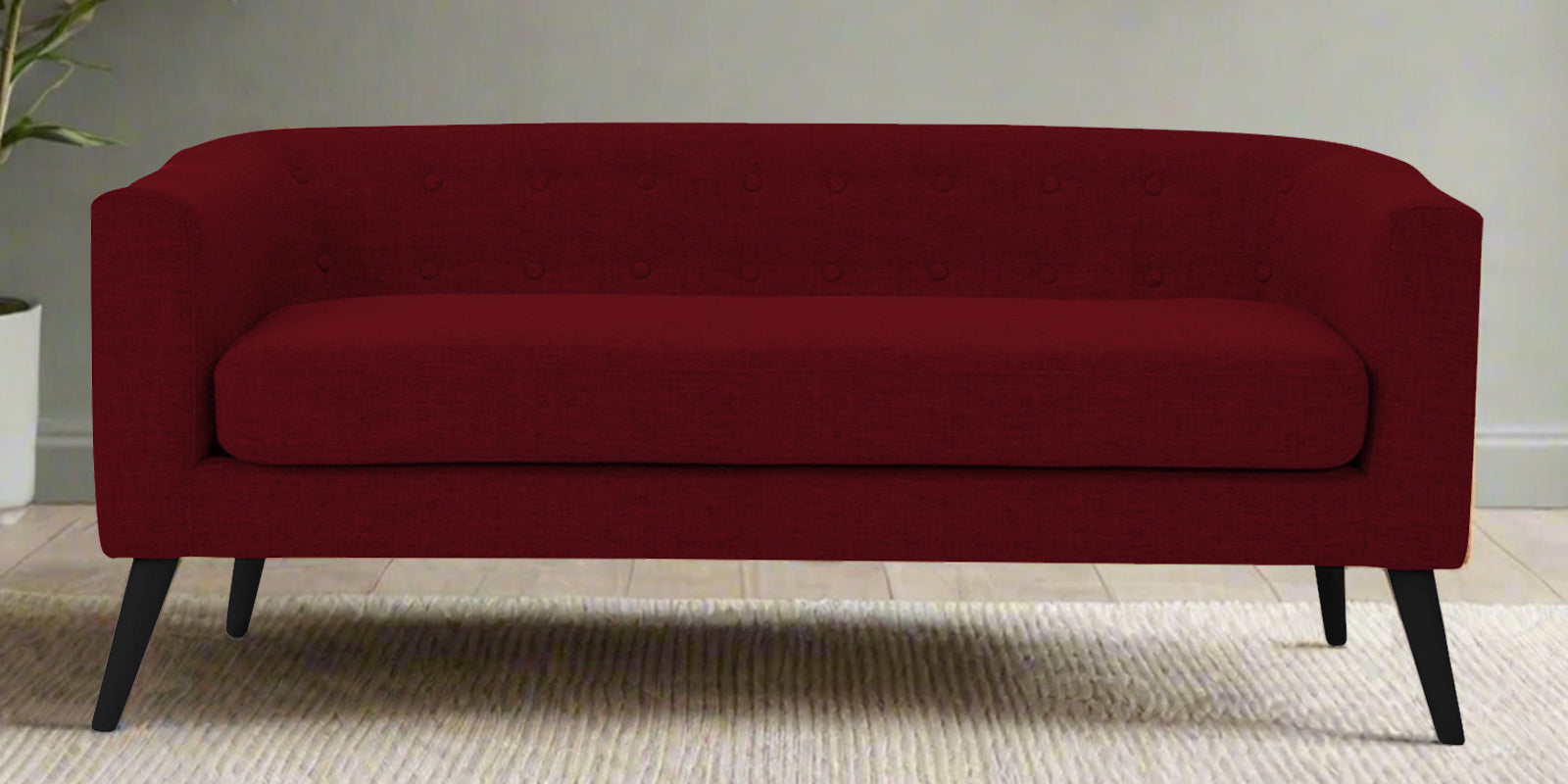 Casper Fabric 3 Seater Sofa In Ruby Red Colour - Febonic Living