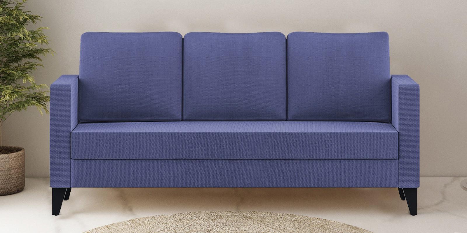 Nori Fabric 3 Seater Sofa In Slate Blue Colour - Febonic Living