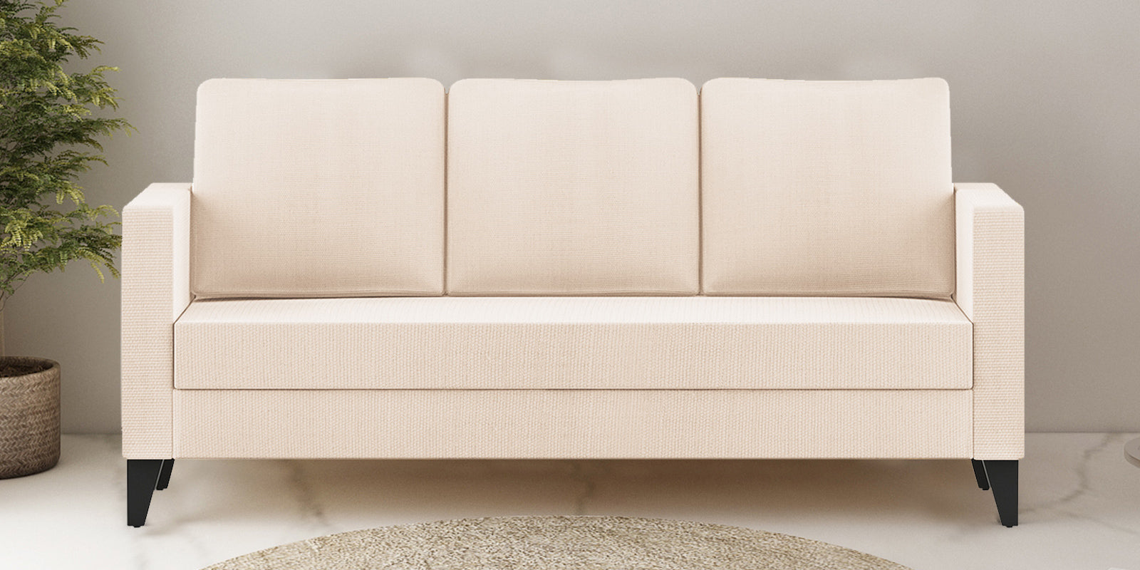 Nori Fabric 3 Seater Sofa In Woom Beige Colour - Febonic Living