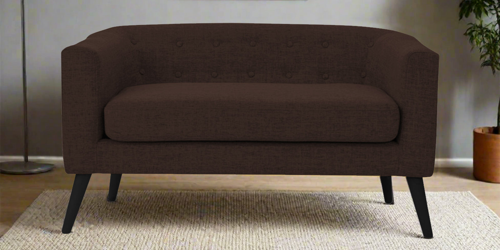 Casper Fabric 2 Seater Sofa In Coffee Brown Colour - Febonic Living