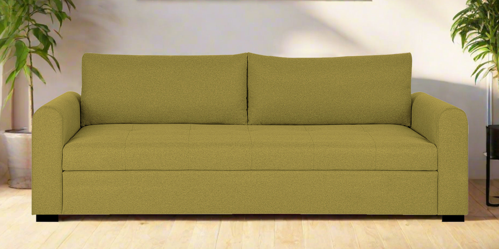 Sigma Fabric 3 Seater Sofa In Parrot Green Colour - Febonic Living