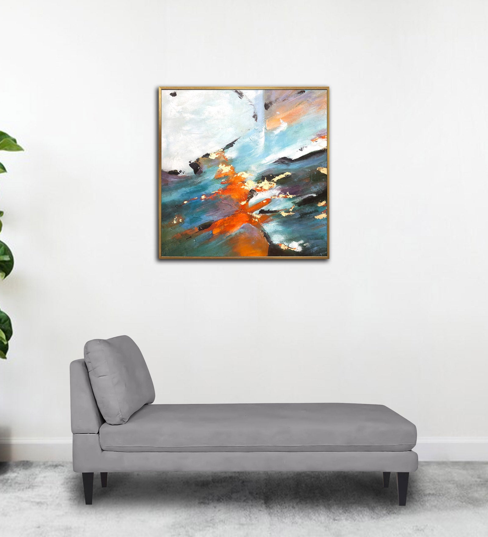 Nadia Fabric Armless Chaise Lounger In Lit Grey Colour - Febonic Living