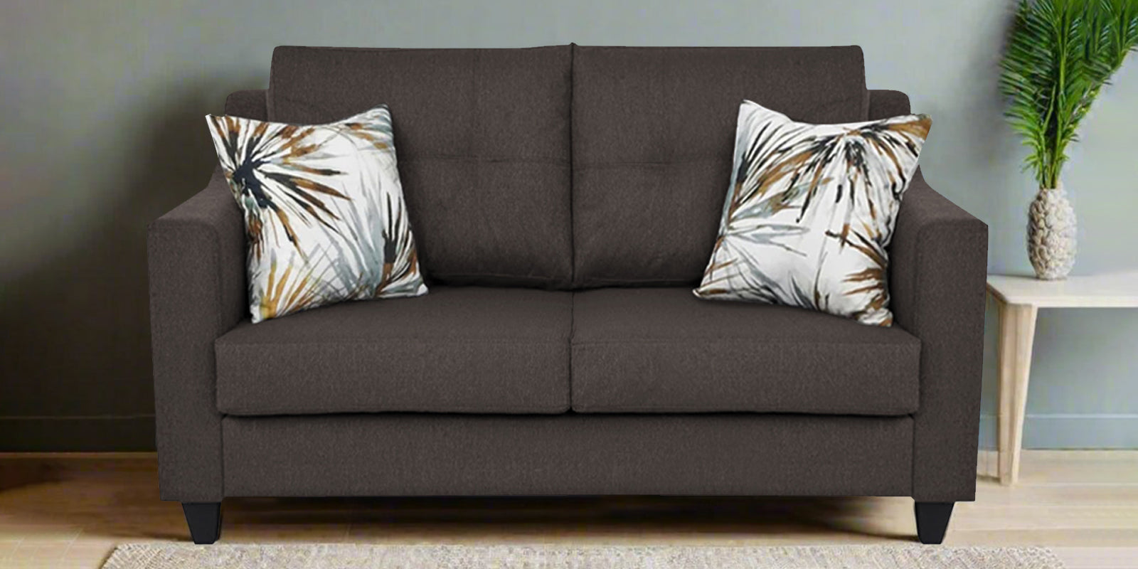 Welly Fabric 2 Seater Sofa In Caspa Brown Colour - Febonic Living