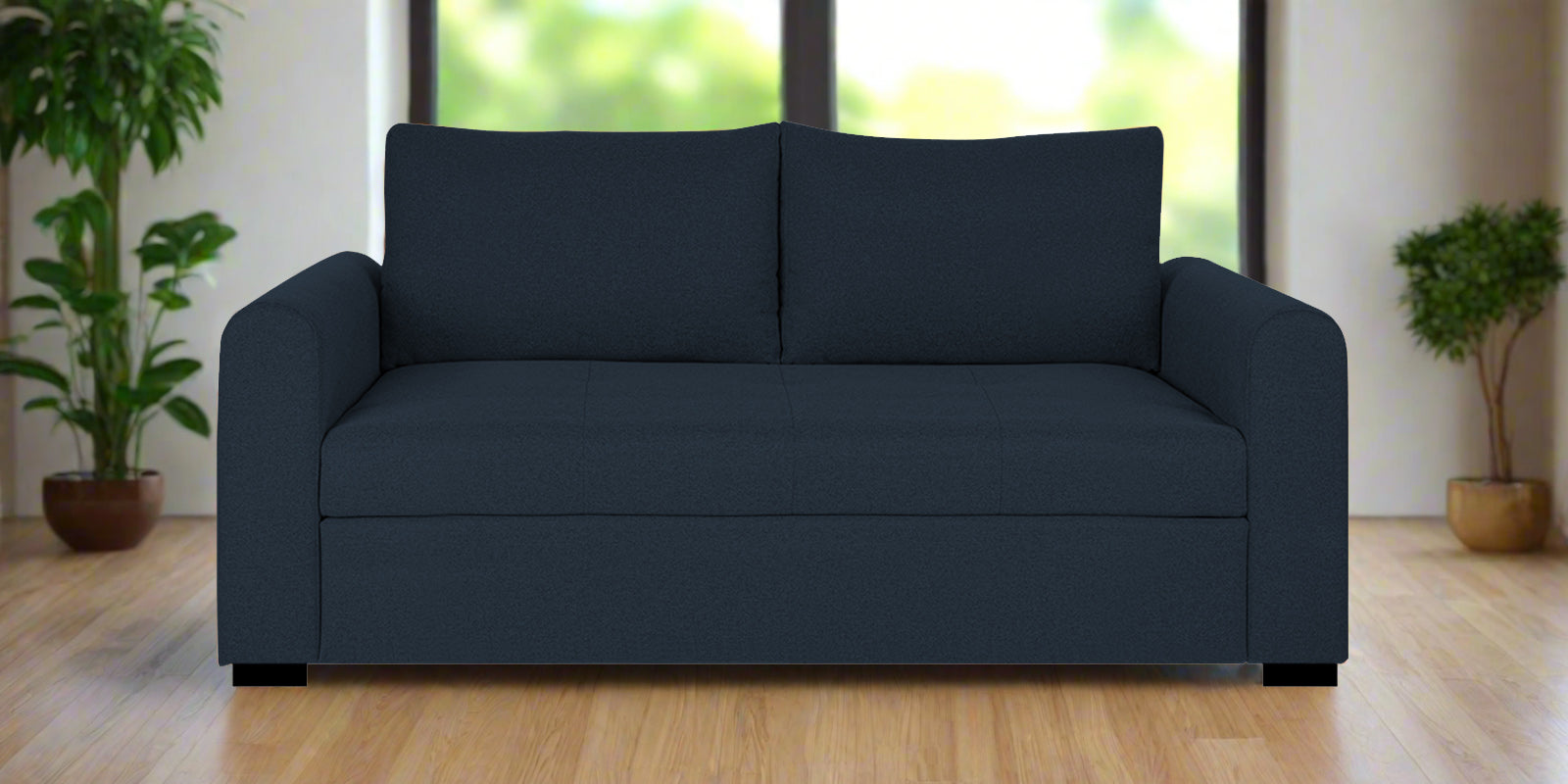 Sigma Fabric 2 Seater Sofa In Denim Blue Colour - Febonic Living