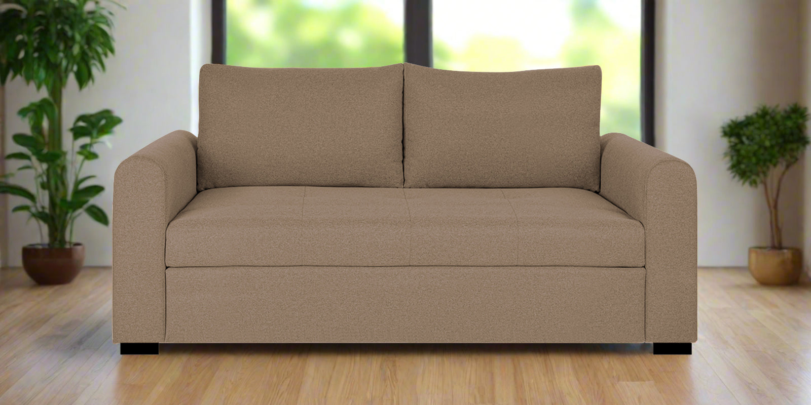 Sigma Fabric 2 Seater Sofa In Cookie Beige Colour - Febonic Living