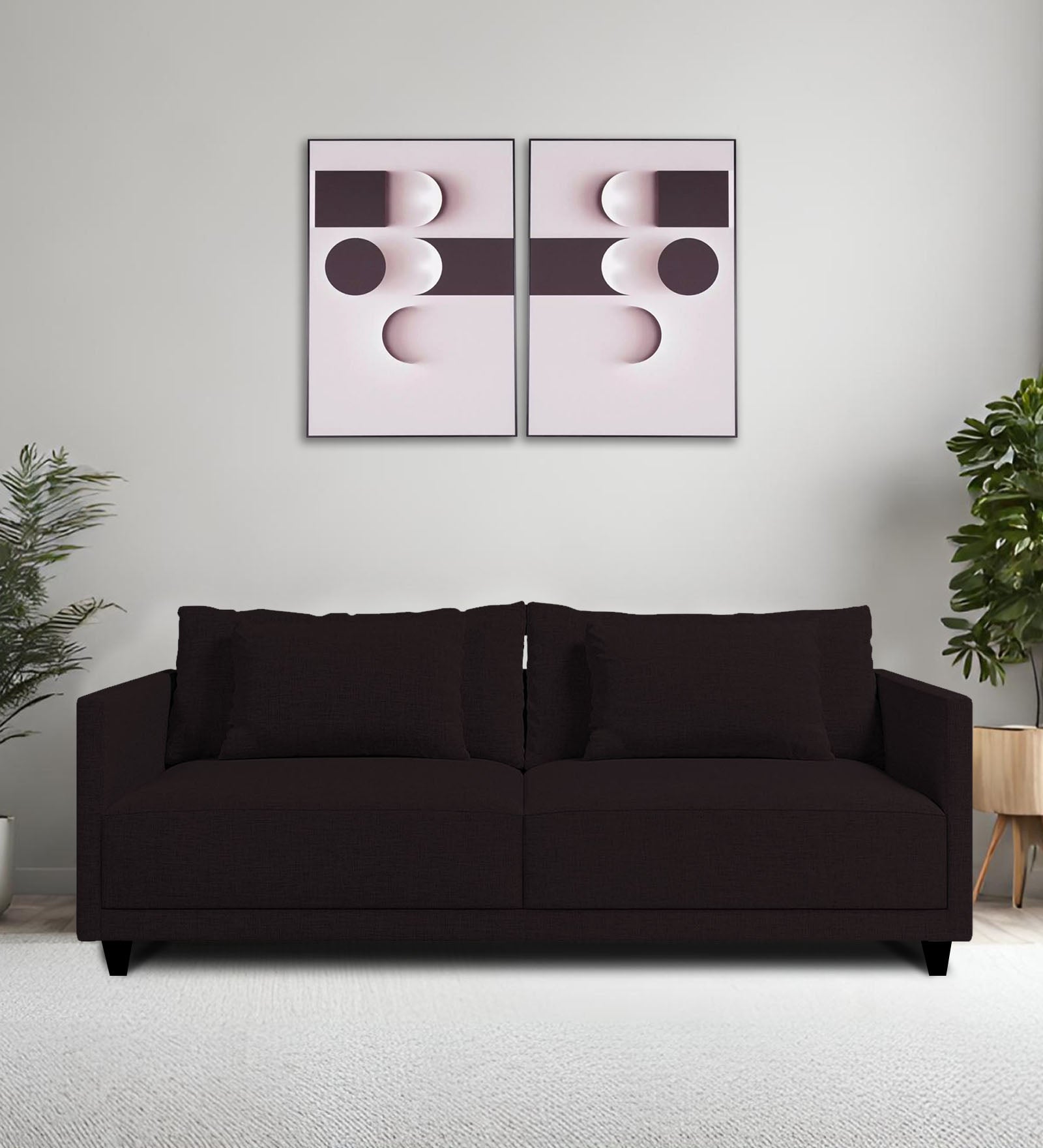 Kera Fabric 2 Seater Sofa In Cara Brown Colour - Febonic Living