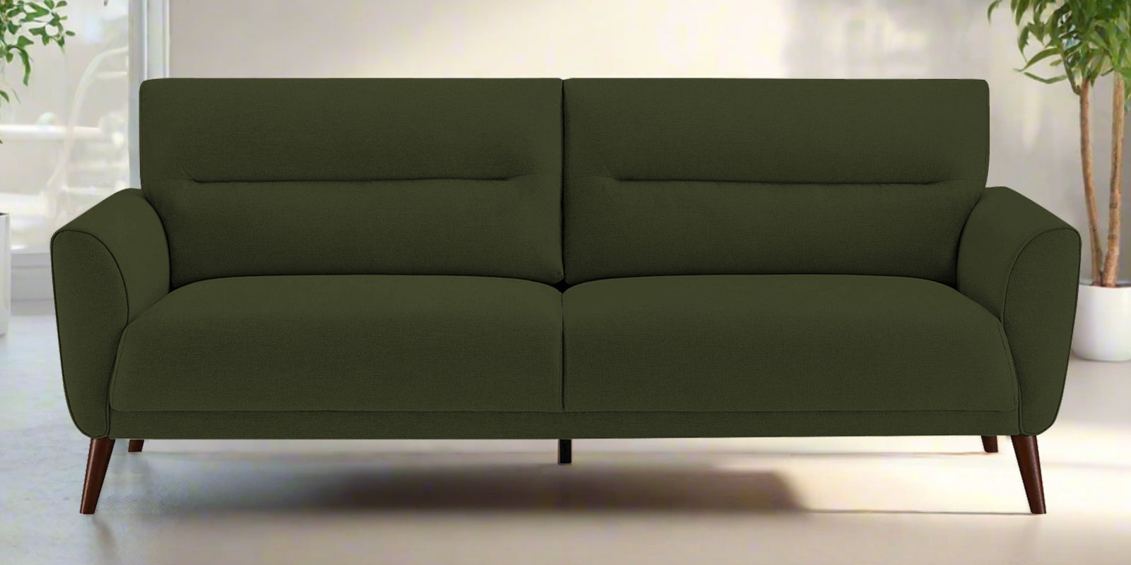 Castro Fabric 3 Seater Sofa In Olive Green Colour - Febonic Living