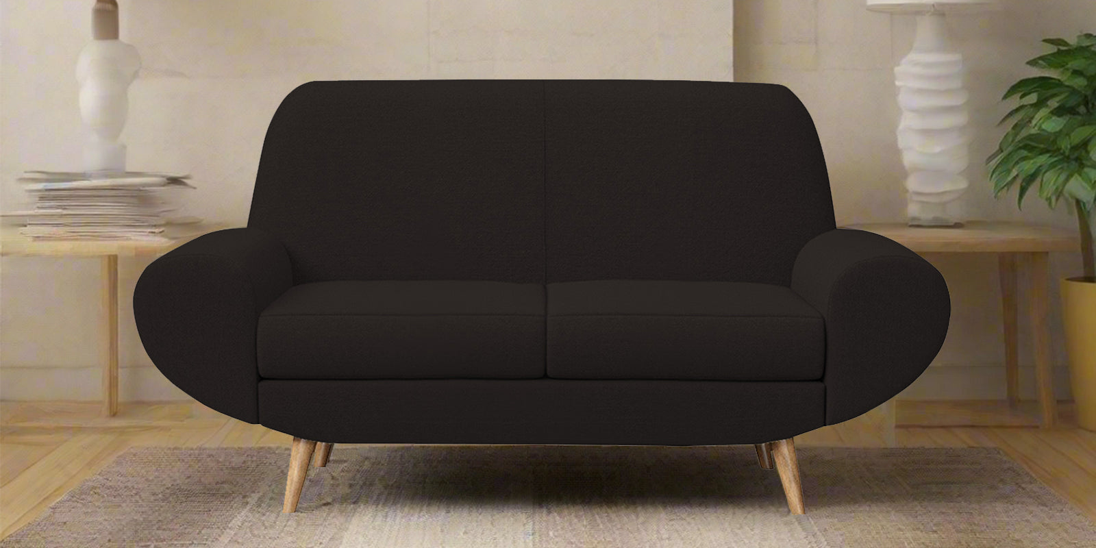 Jessy Fabric 2 Seater Sofa In Cara Brown Colour - Febonic Living