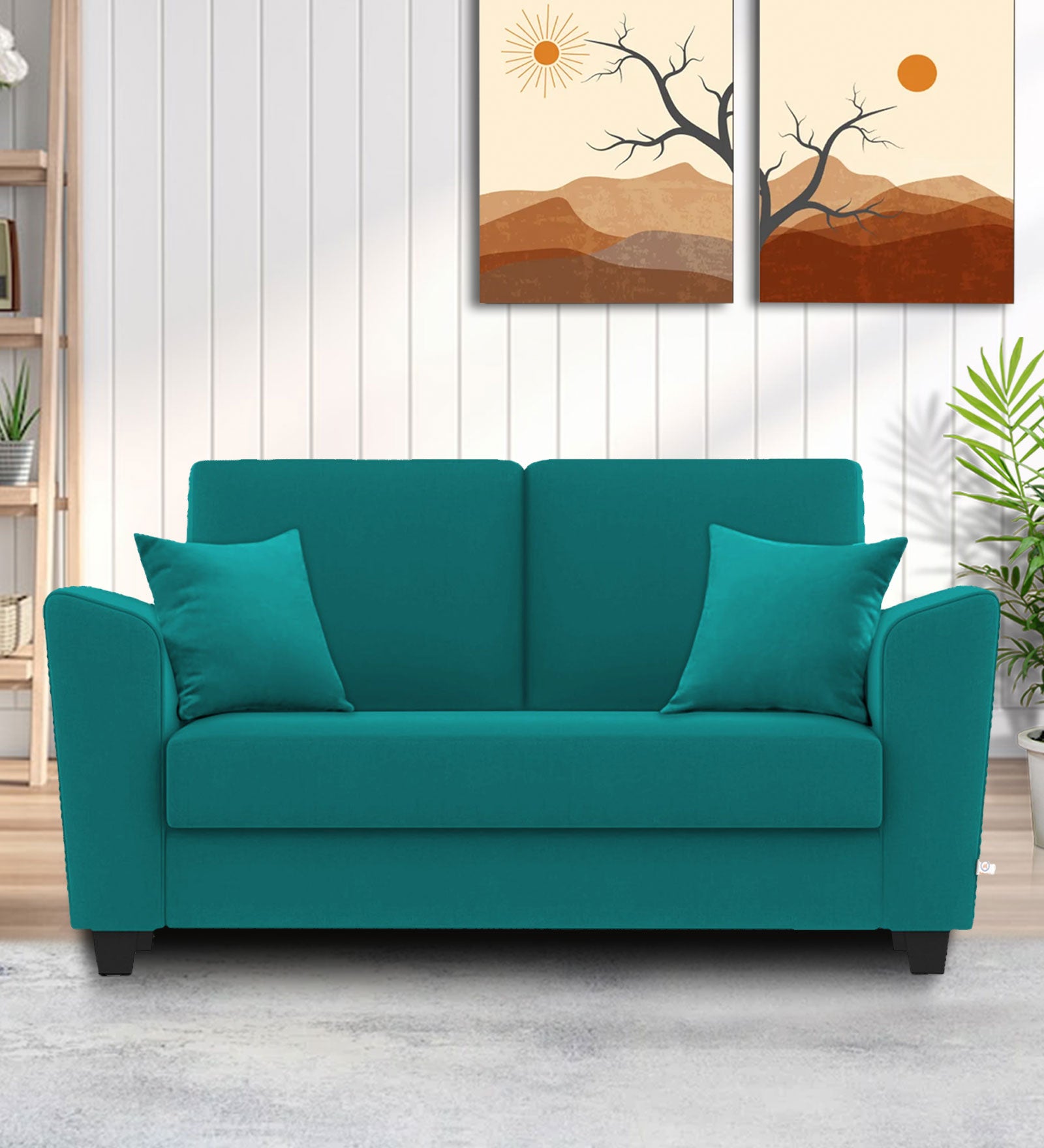 Daku Fabric 2 Seater Sofa In Sea green Colour - Febonic Living