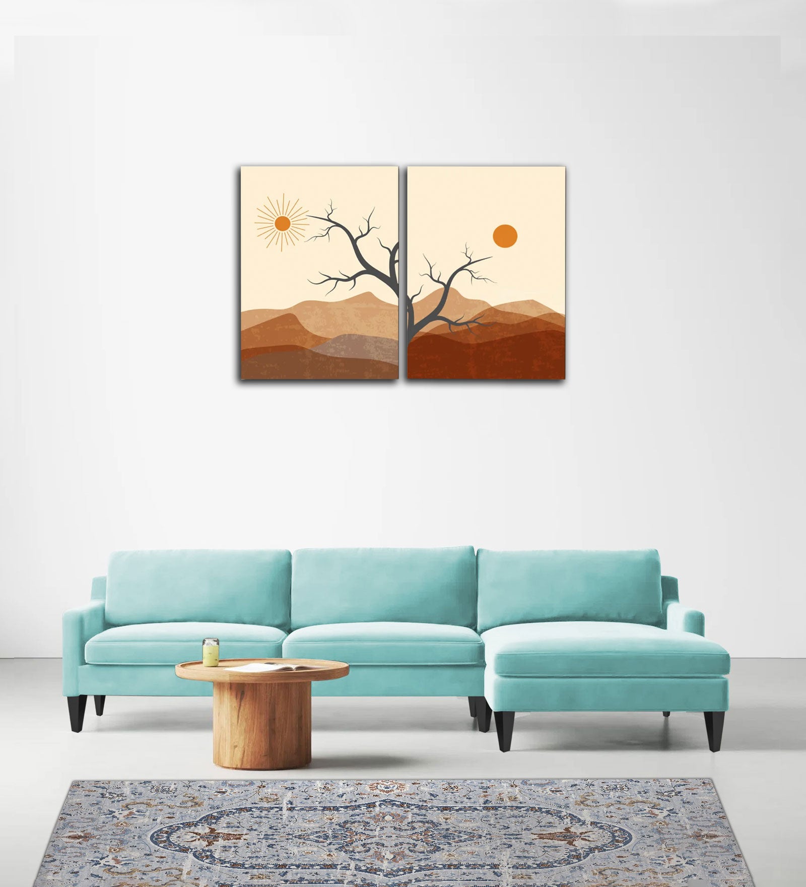 Jones Velvet LHS Sectional Sofa (3+Lounger) In Barmunda Aqua Colour - Febonic Living