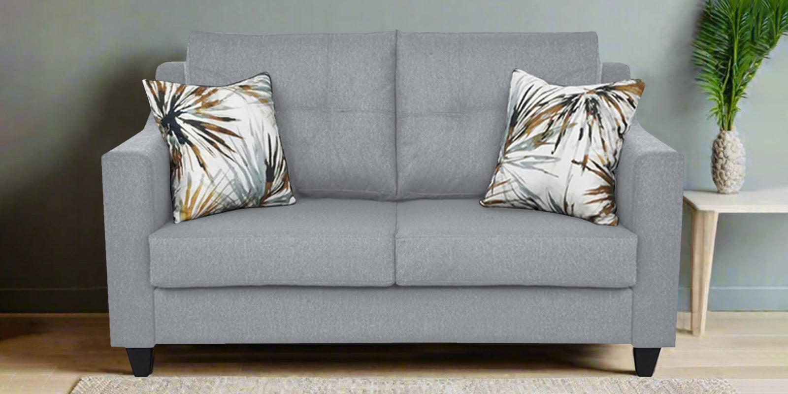 Welly Fabric 2 Seater Sofa In Coin Grey Colour - Febonic Living