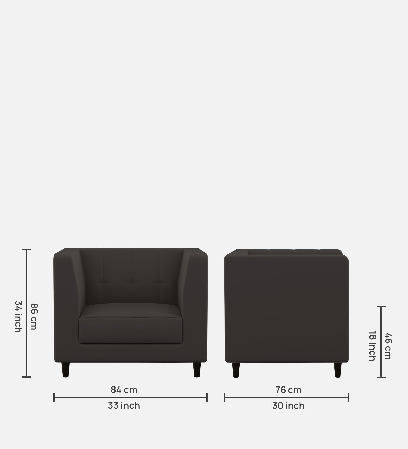 Braulia Velvet 1 Seater Sofa In Davy Grey Colour - Febonic Living