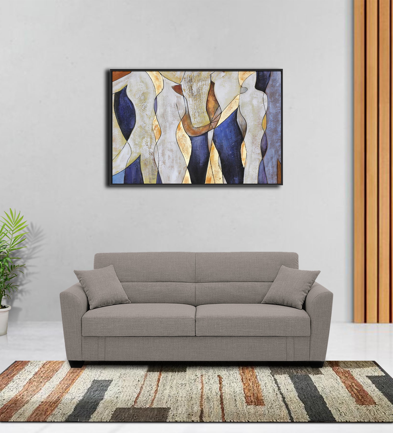 Bony Fabric 3 Seater Convertible Sofa Cum Bed In Strom grey Colour - Febonic Living