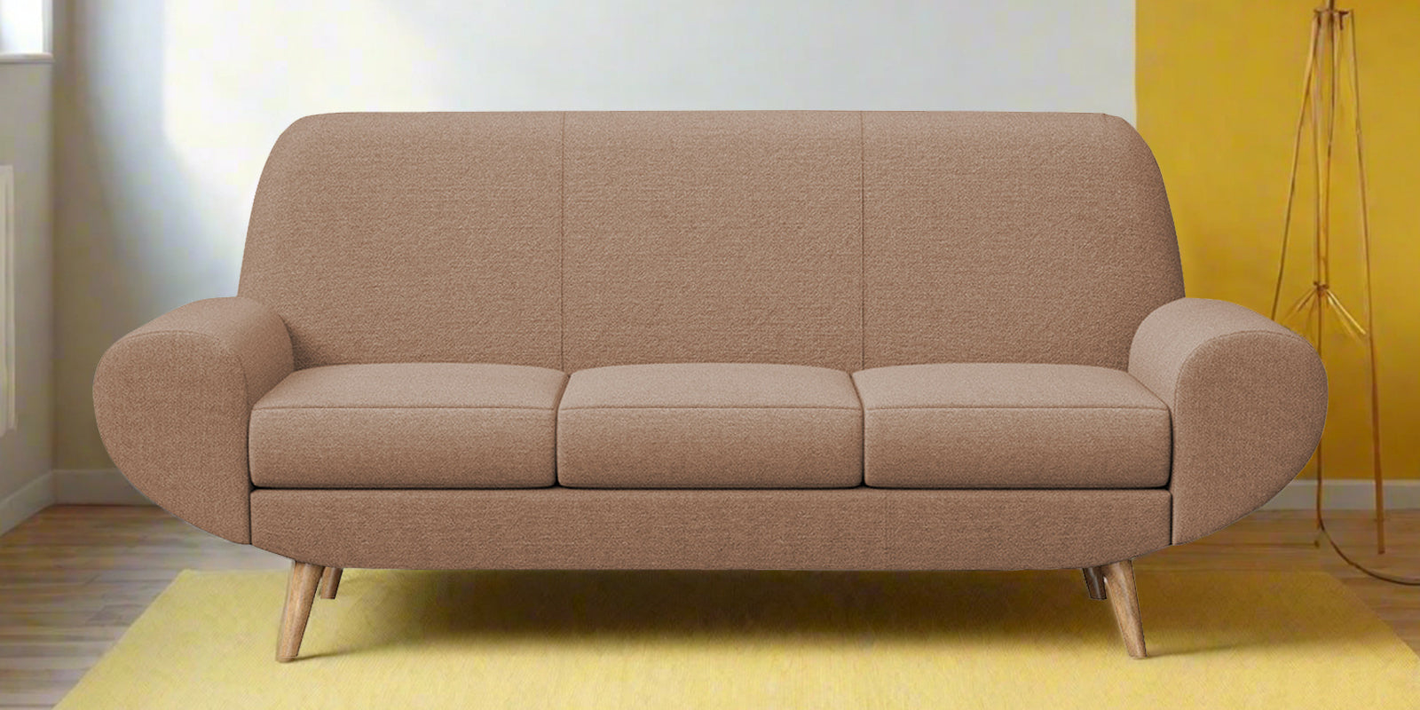 Jessy Fabric 3 Seater Sofa In Cosmic Beige Colour - Febonic Living