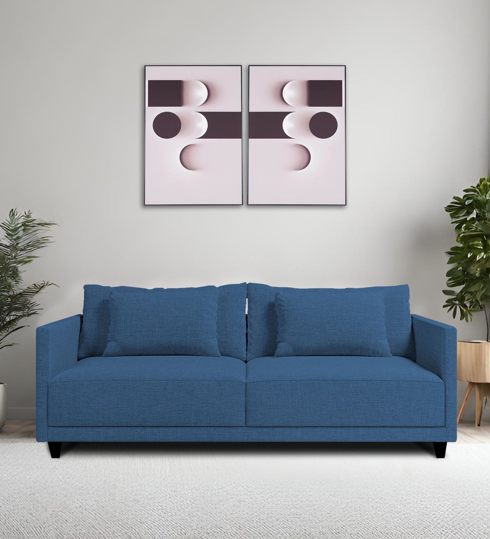 Kera Fabric 2 Seater Sofa In Light Blue Colour - Febonic Living