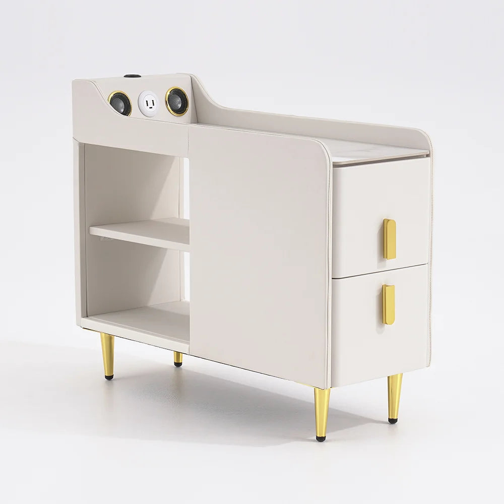 Frenso End Table In Frosty White Finish - Febonic Living