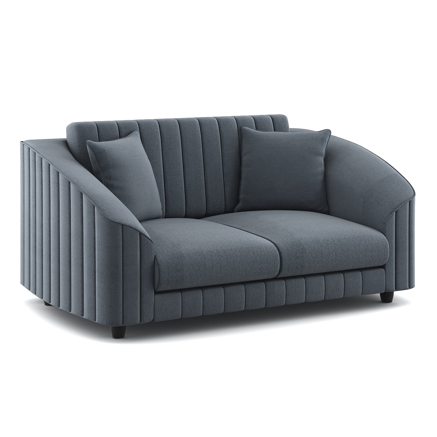 Bubu Velvet 2 Seater Sofa In Pupple Grey Colour - Febonic Living