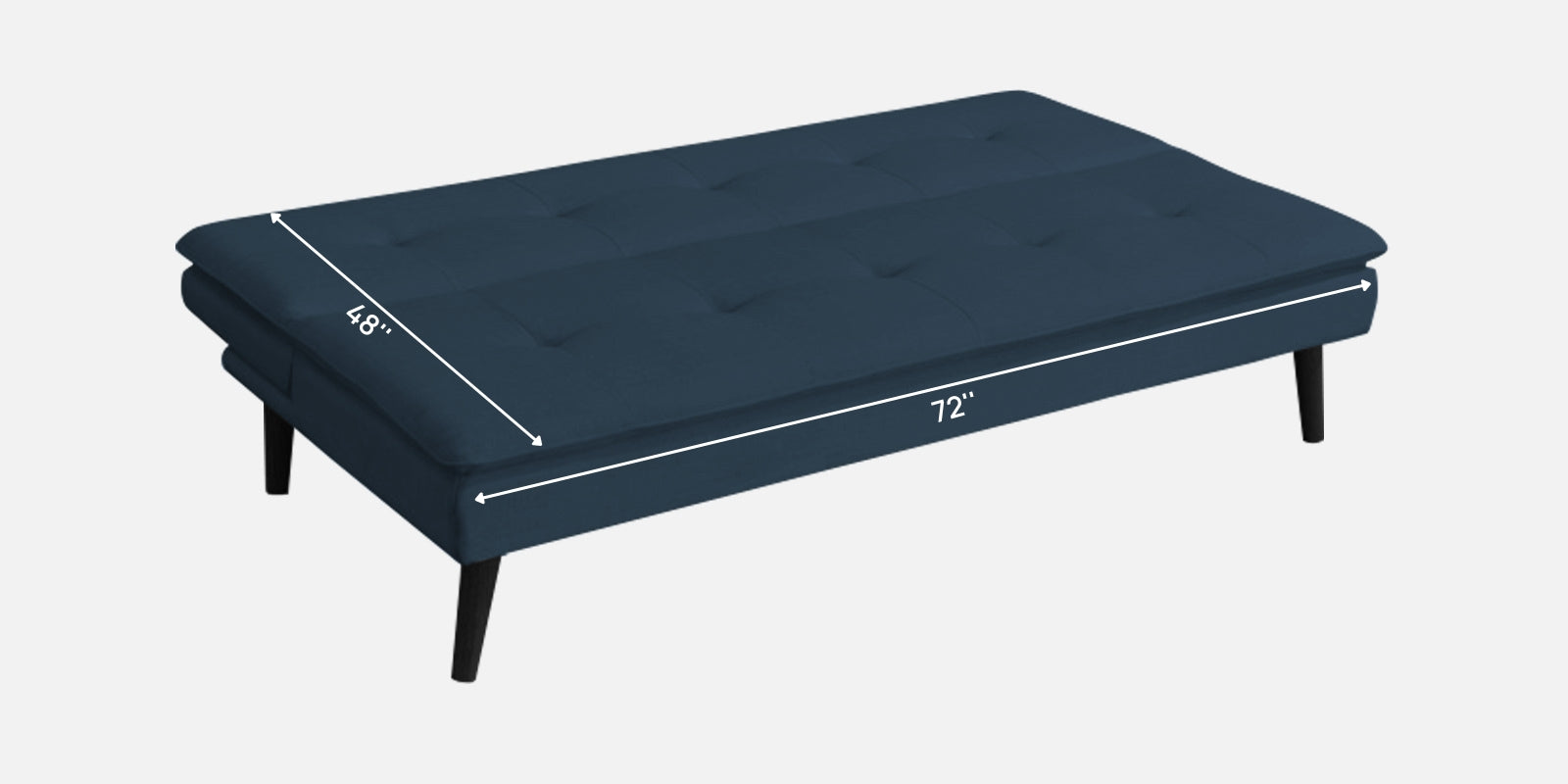 Toner Fabric 3 Seater Convertible Sofa Cum Bed In Light Blue Colour