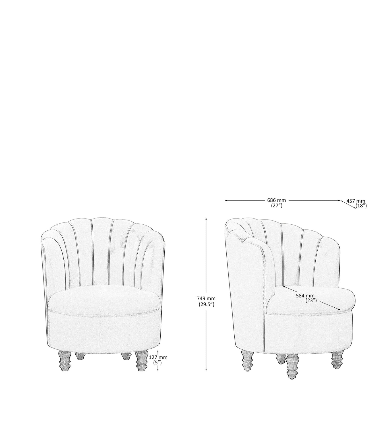 Clark Velvet Slipper Chair in Imperial Blue Colour - Febonic Living