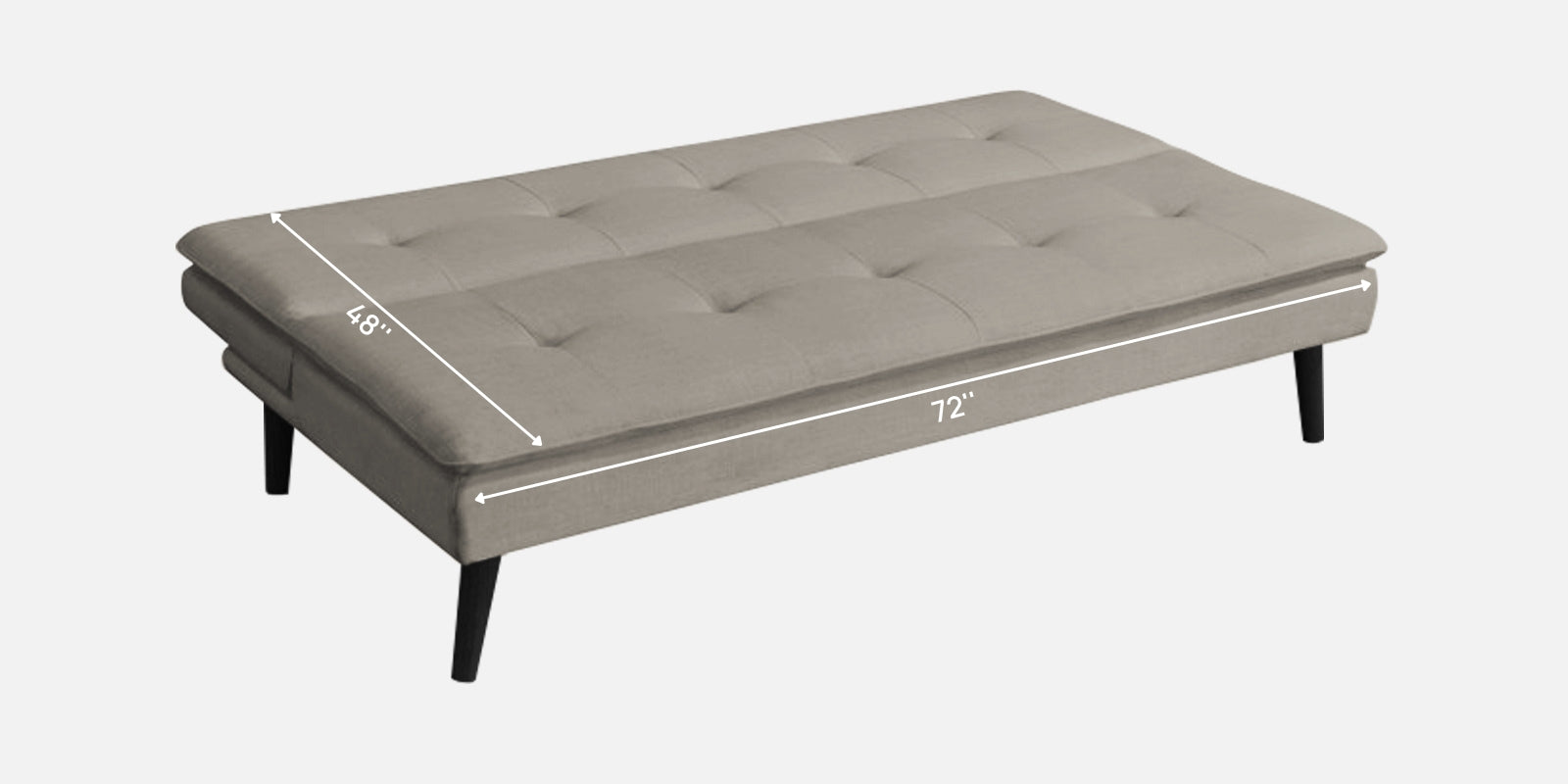 Toner Fabric 3 Seater Convertible Sofa Cum Bed In Ash Grey Colour