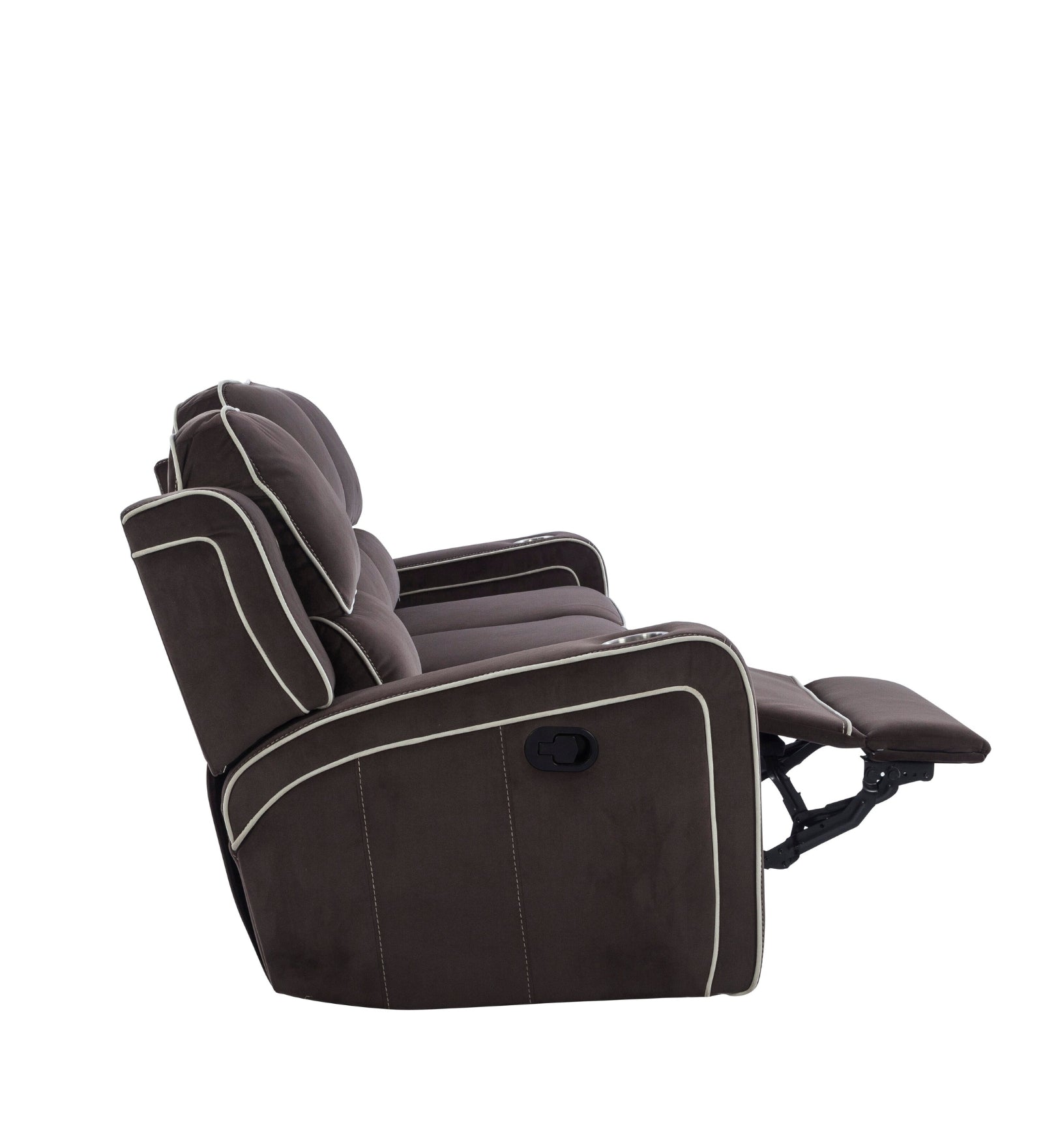 Wave Velvet 3 Seater Motorized Recliner In Mocha Brown Colour - Febonic Living