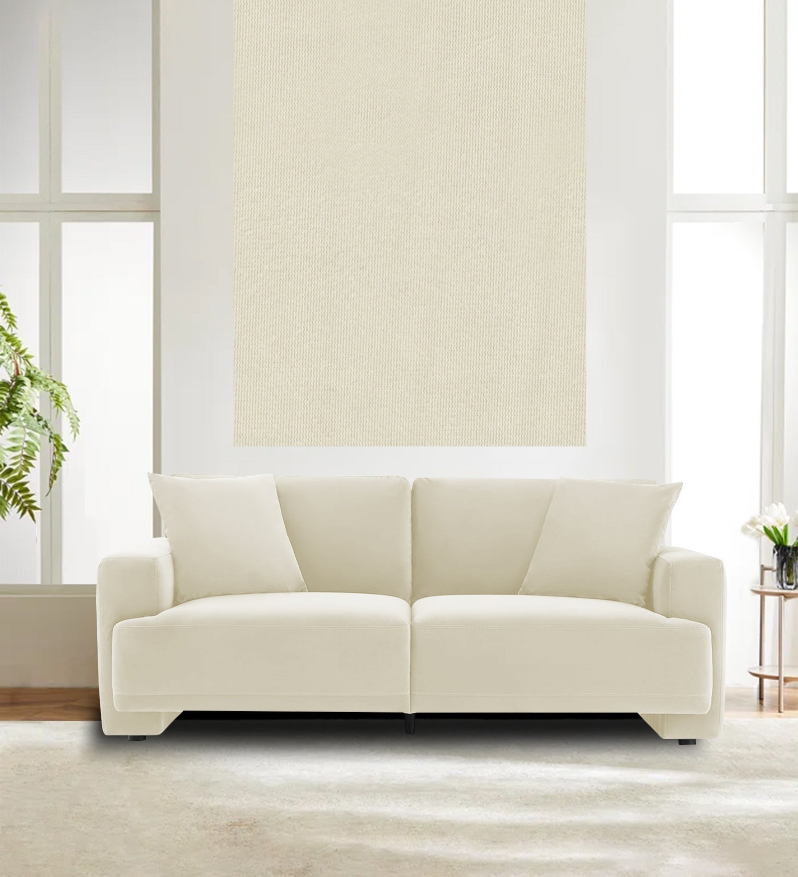 Velvet Mido Fabric Warm White 104 Code - Febonic Living