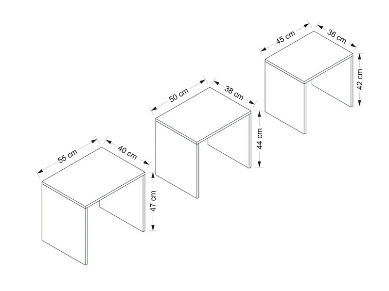 Inara Nesting Table In Dark Wenge Finish - Febonic Living
