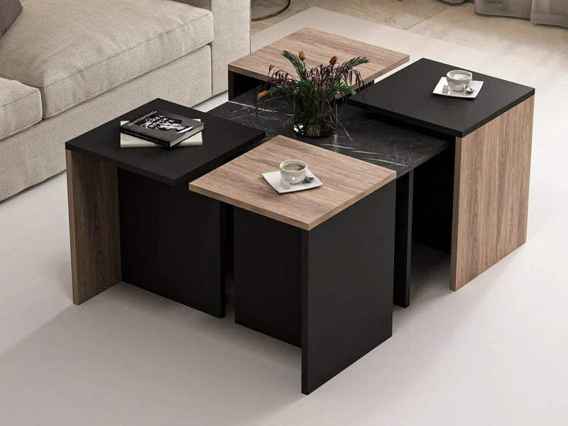 Ruvik Nesting Table In Wenge Finish - Febonic Living